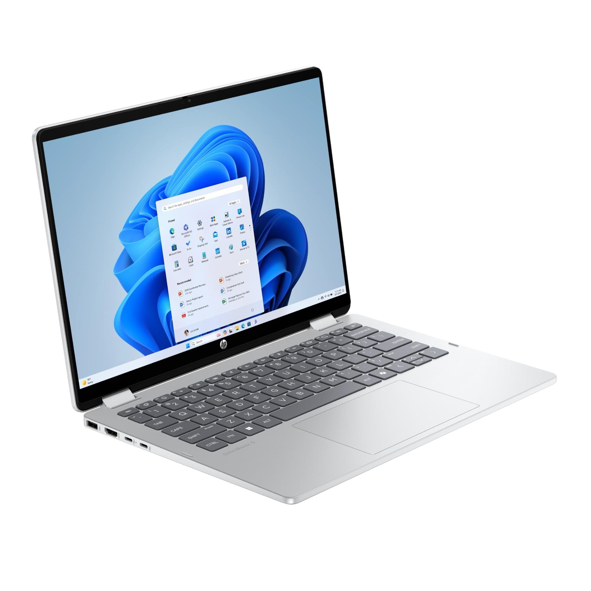 HP OmniBook 5 Flip 14 inch 2-in-1 touchscreen laptop in silver, image 3 - Business & Home Laptops at Tech Supply Shed NZ