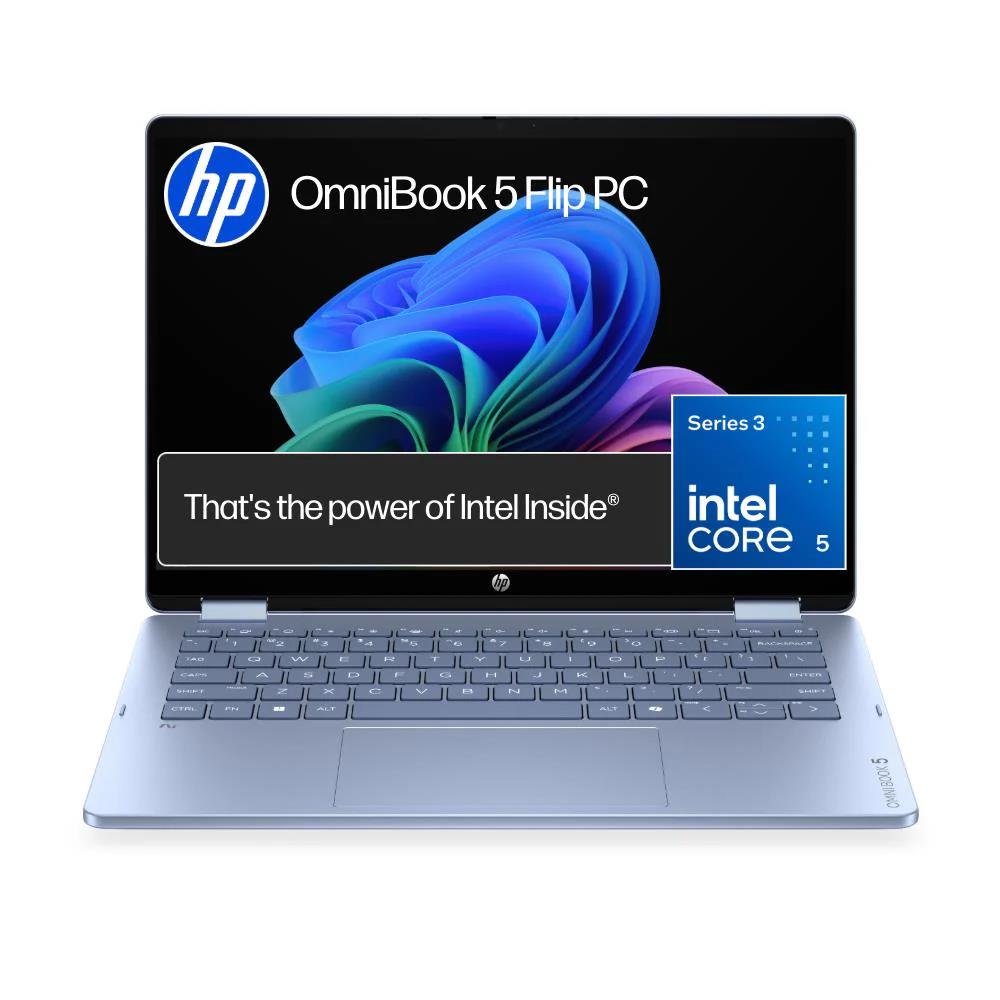 HP OmniBook 5 Flip 14 inch 2-in-1 touchscreen laptop in blue - Business & Home Laptops at Tech Supply Shed NZ