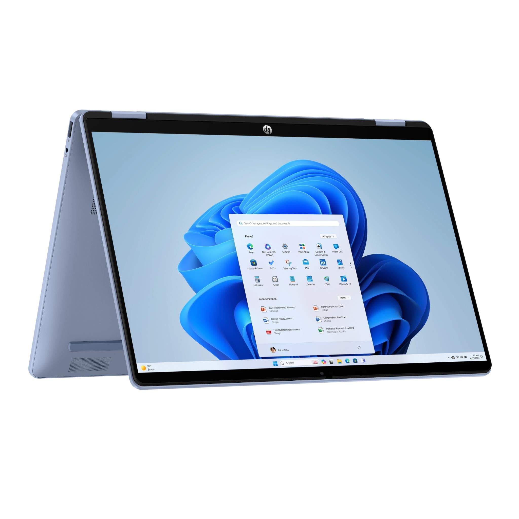 HP OmniBook 5 Flip 14 inch 2-in-1 touchscreen laptop in blue, image 3 - Business & Home Laptops at Tech Supply Shed NZ