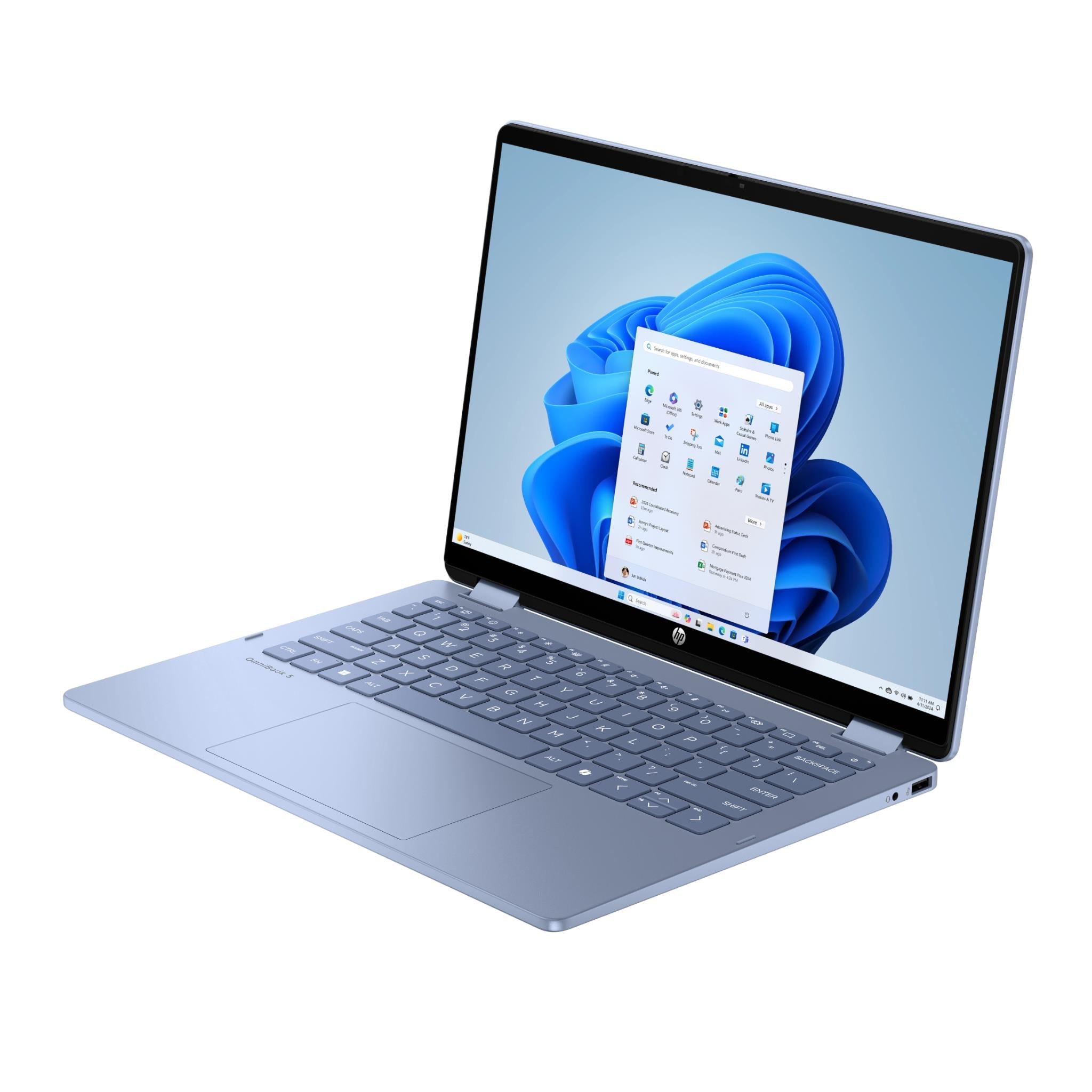 HP OmniBook 5 Flip 14 inch 2-in-1 touchscreen laptop in blue, image 8 - Business & Home Laptops at Tech Supply Shed NZ