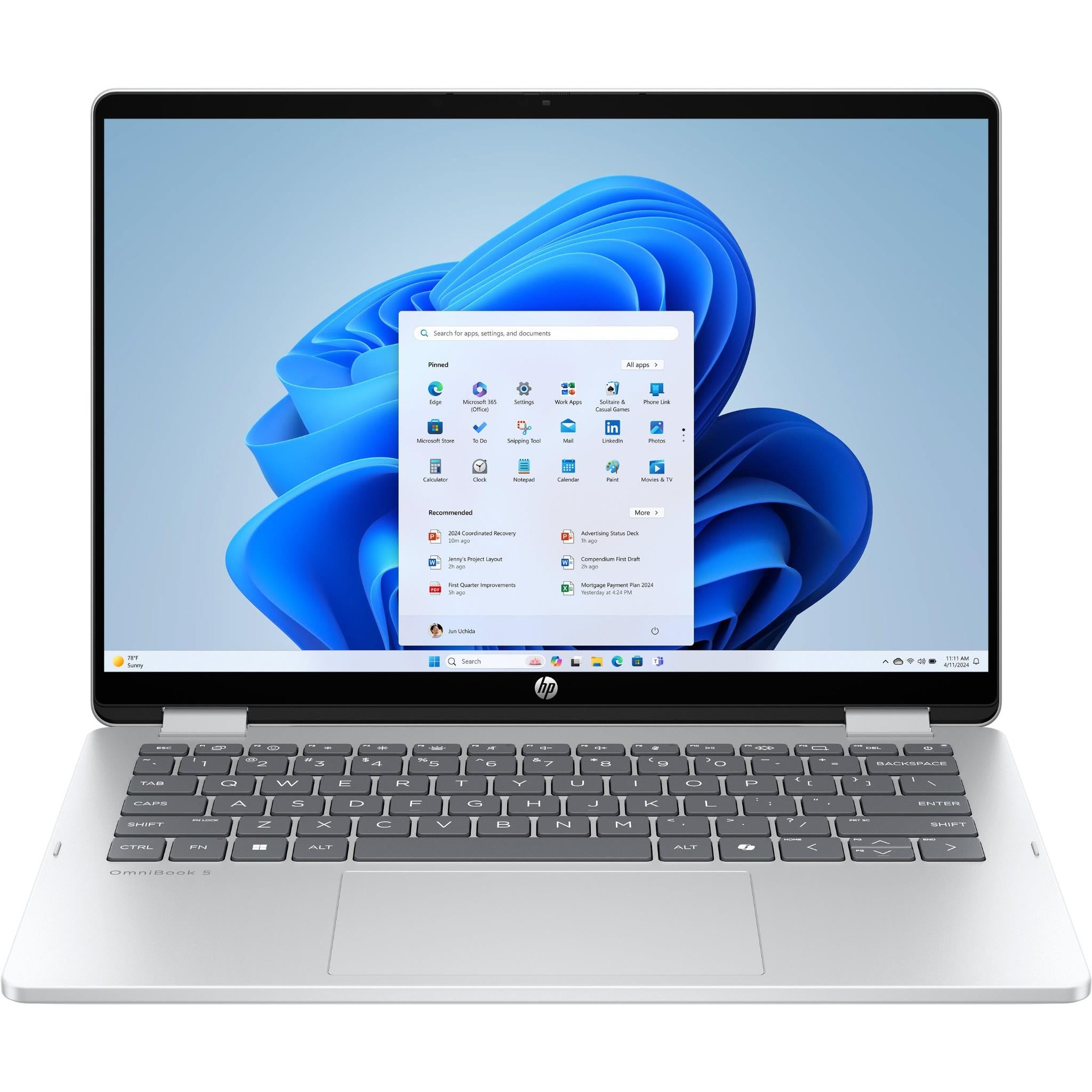 HP OmniBook 5 Flip 14 inch OLED 2-in-1 AI PC laptop in silver - Business & Home Laptops at Tech Supply Shed NZ