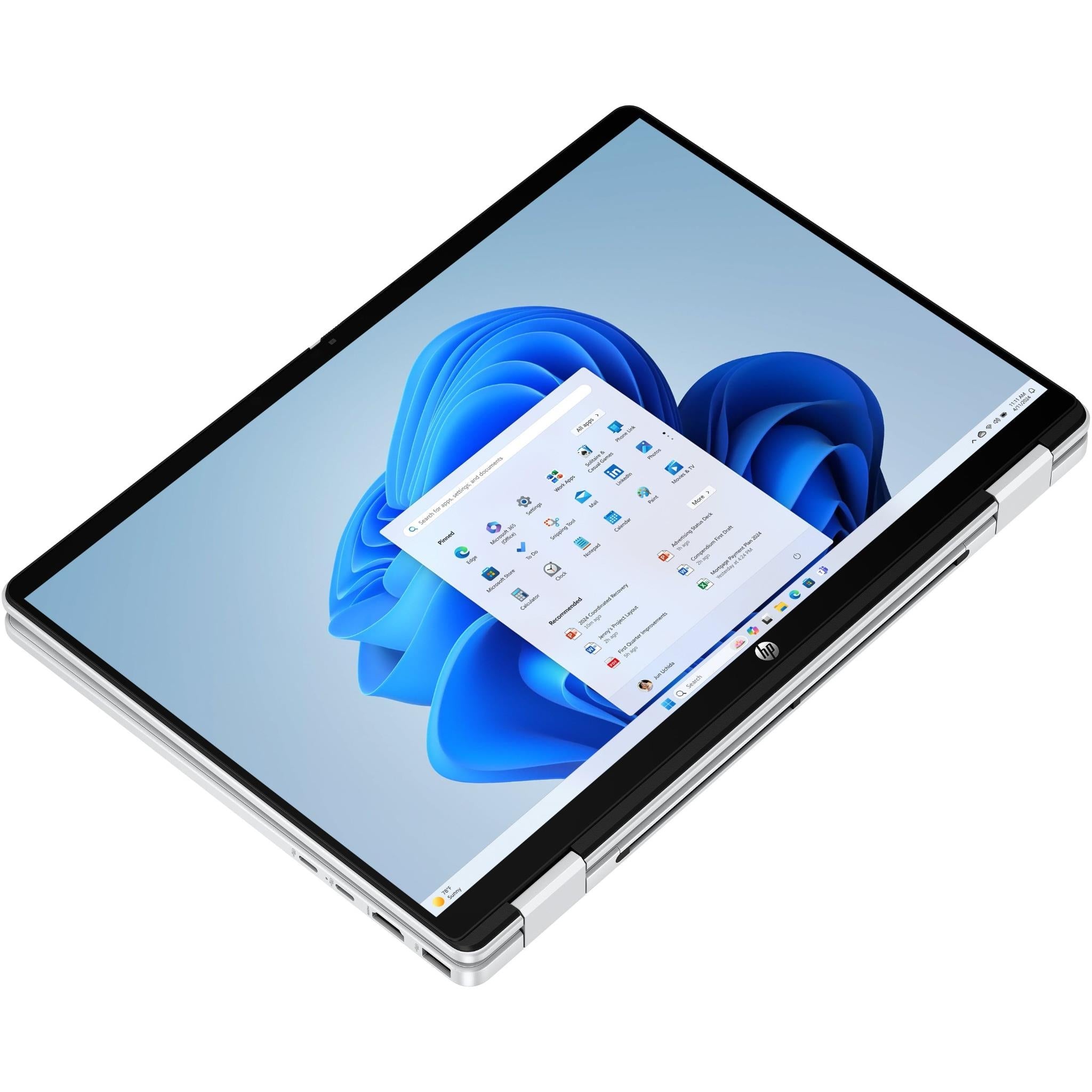 HP OmniBook 5 Flip 14 inch OLED 2-in-1 AI PC laptop in silver, image 4 - Business & Home Laptops at Tech Supply Shed NZ