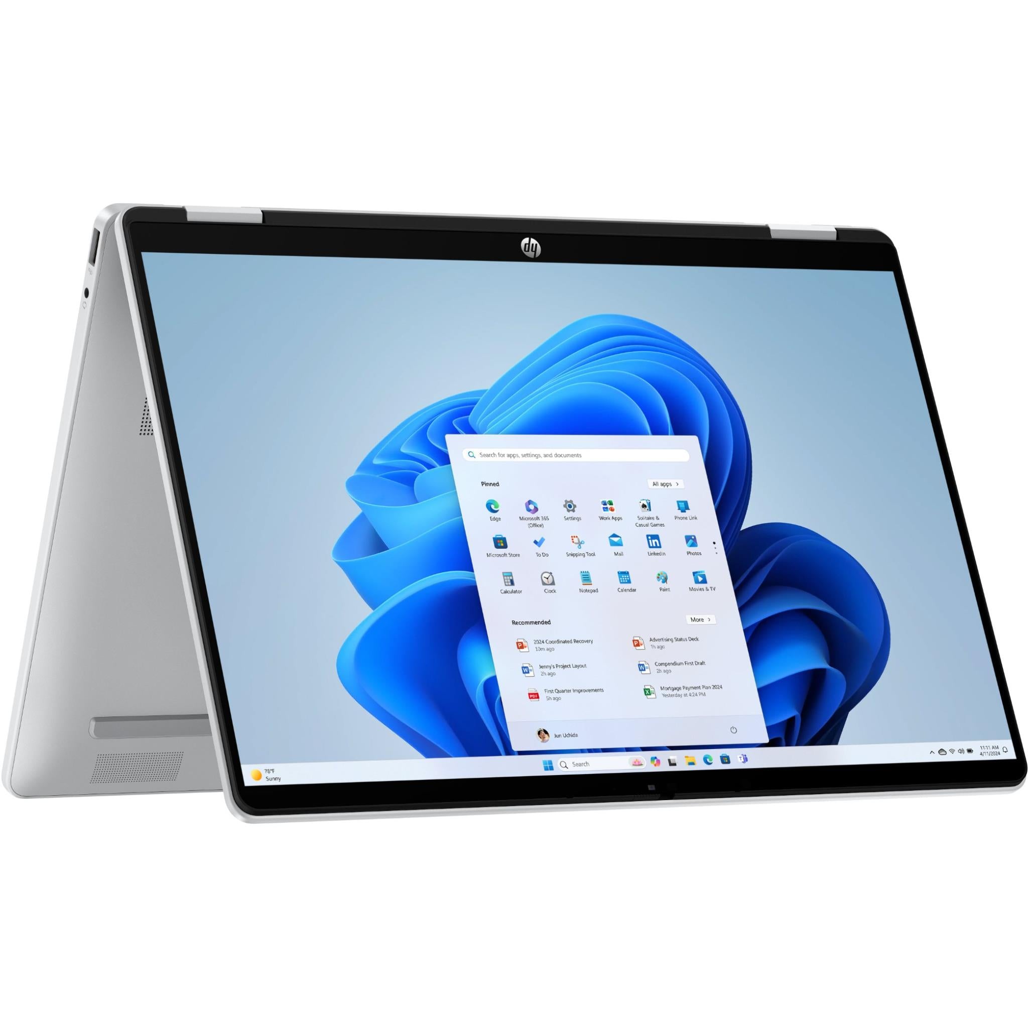 HP OmniBook 5 Flip 14 inch OLED 2-in-1 AI PC laptop in silver, image 5 - Business & Home Laptops at Tech Supply Shed NZ
