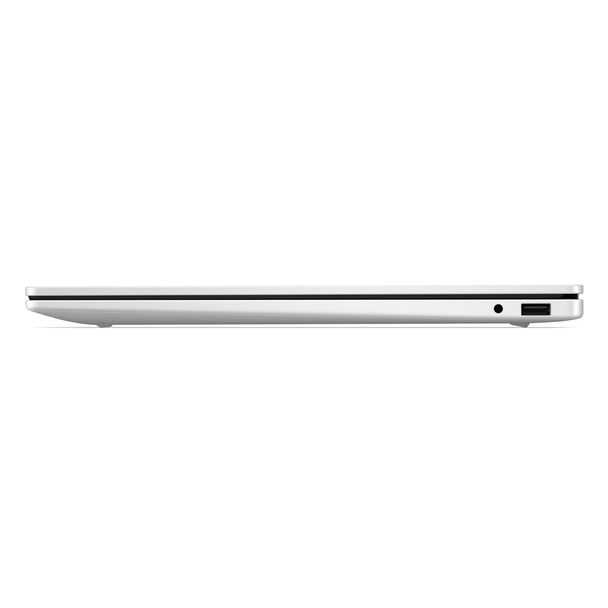Silver laptop side view with headphone and USB-C ports
