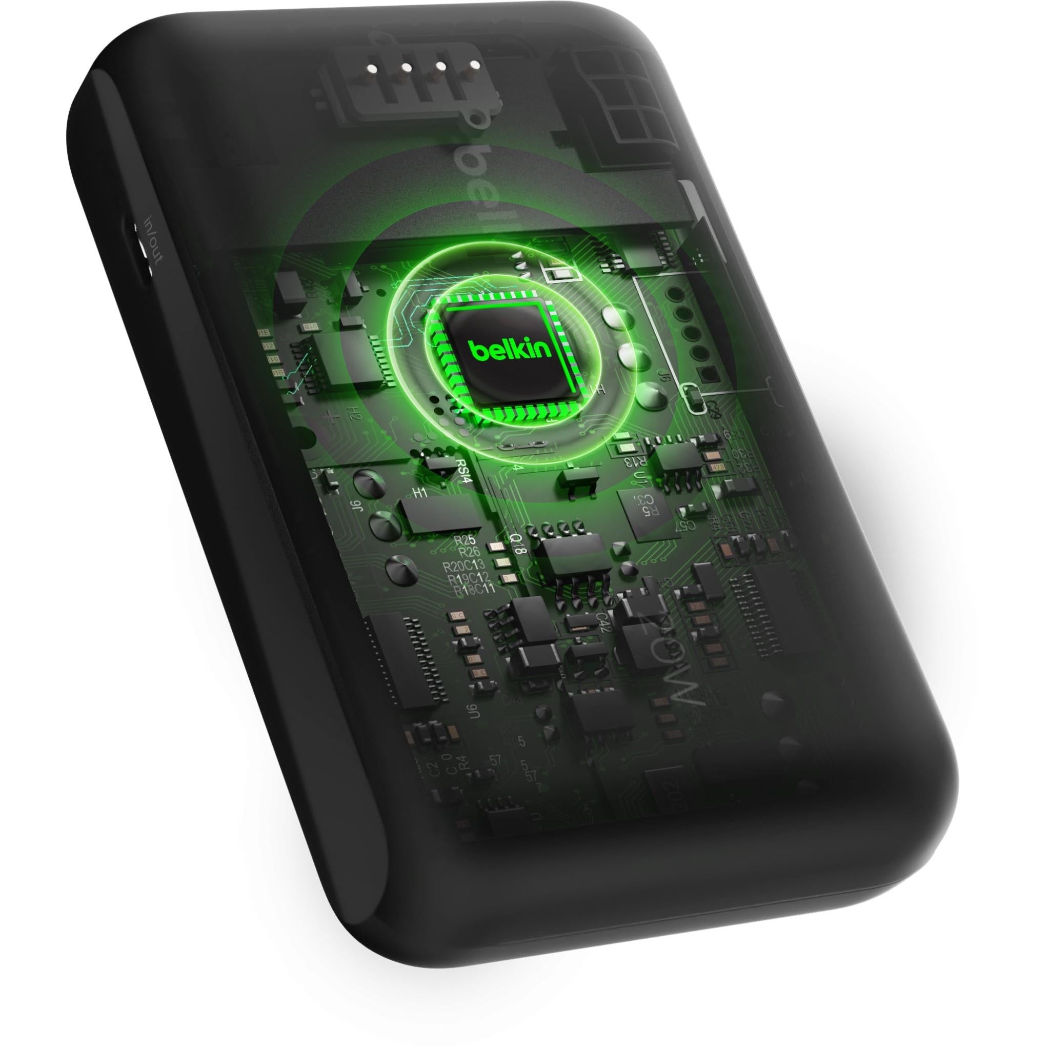 Belkin BoostCharge 10K power bank with integrated USB-C cable in black, image 5 - Power Banks at Tech Supply Shed NZ