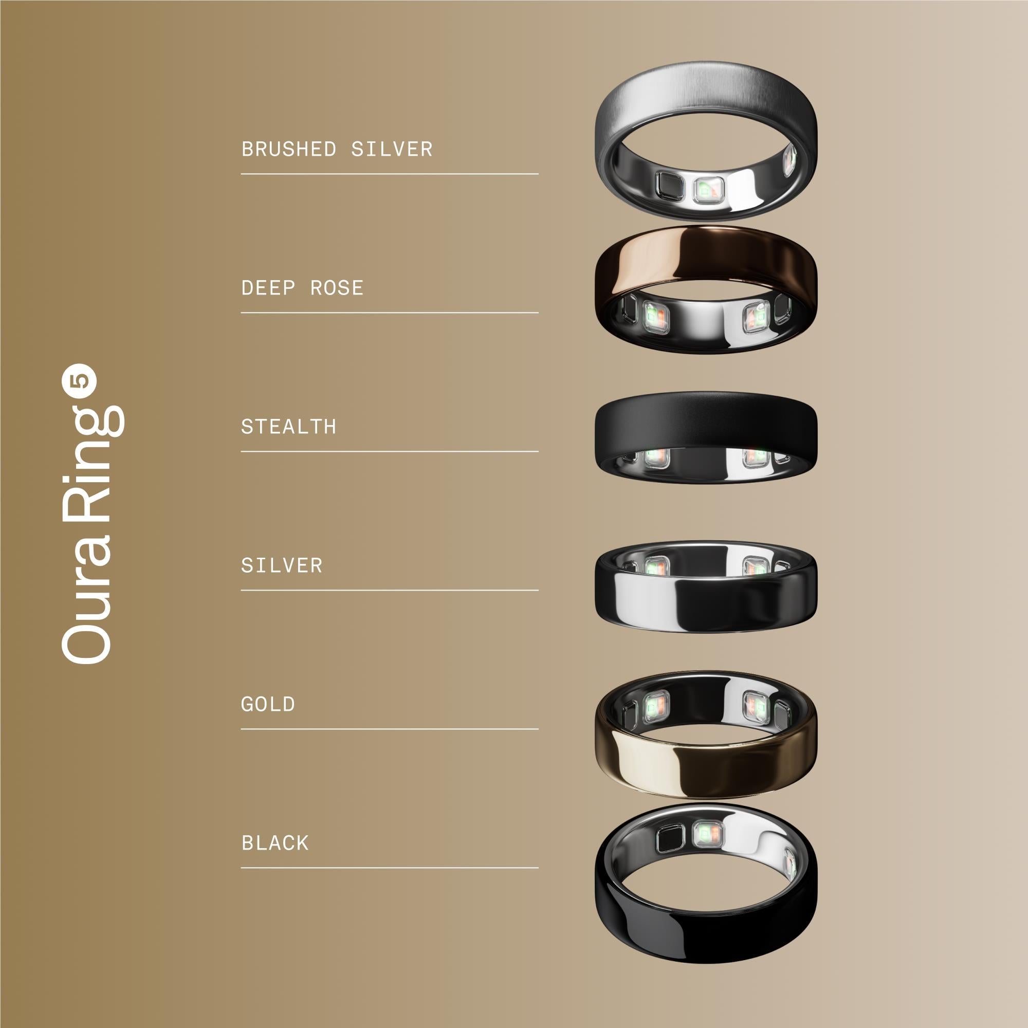 Oura Ring 5 smart ring in gold, size 7, image 7 - Smart Rings at Tech Supply Shed NZ