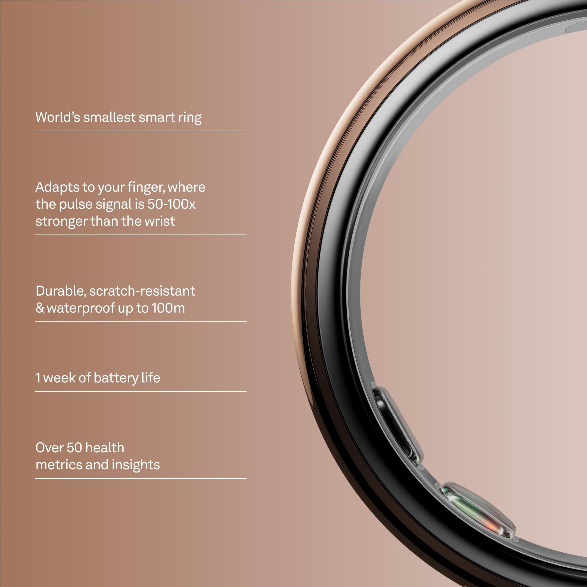 Oura Ring 5 smart ring in Deep Rose, size 11, image 2 - Smart Rings at Tech Supply Shed NZ