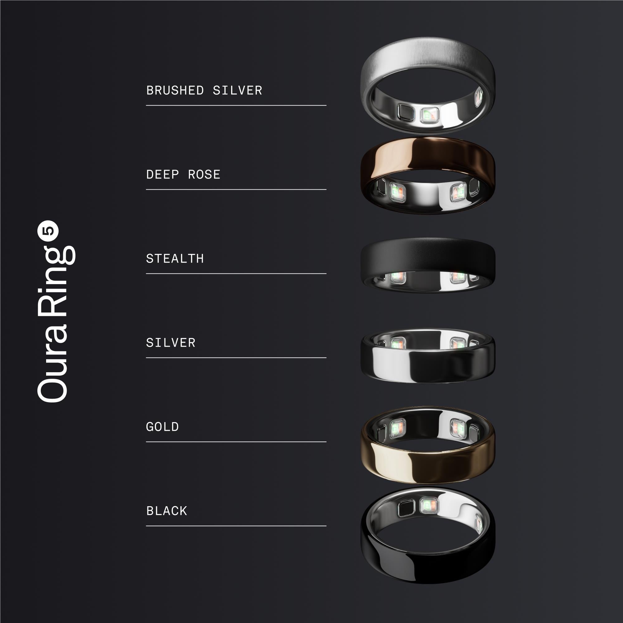 Oura Ring 5 smart ring in black, size 8, image 7 - Smart Rings at Tech Supply Shed NZ