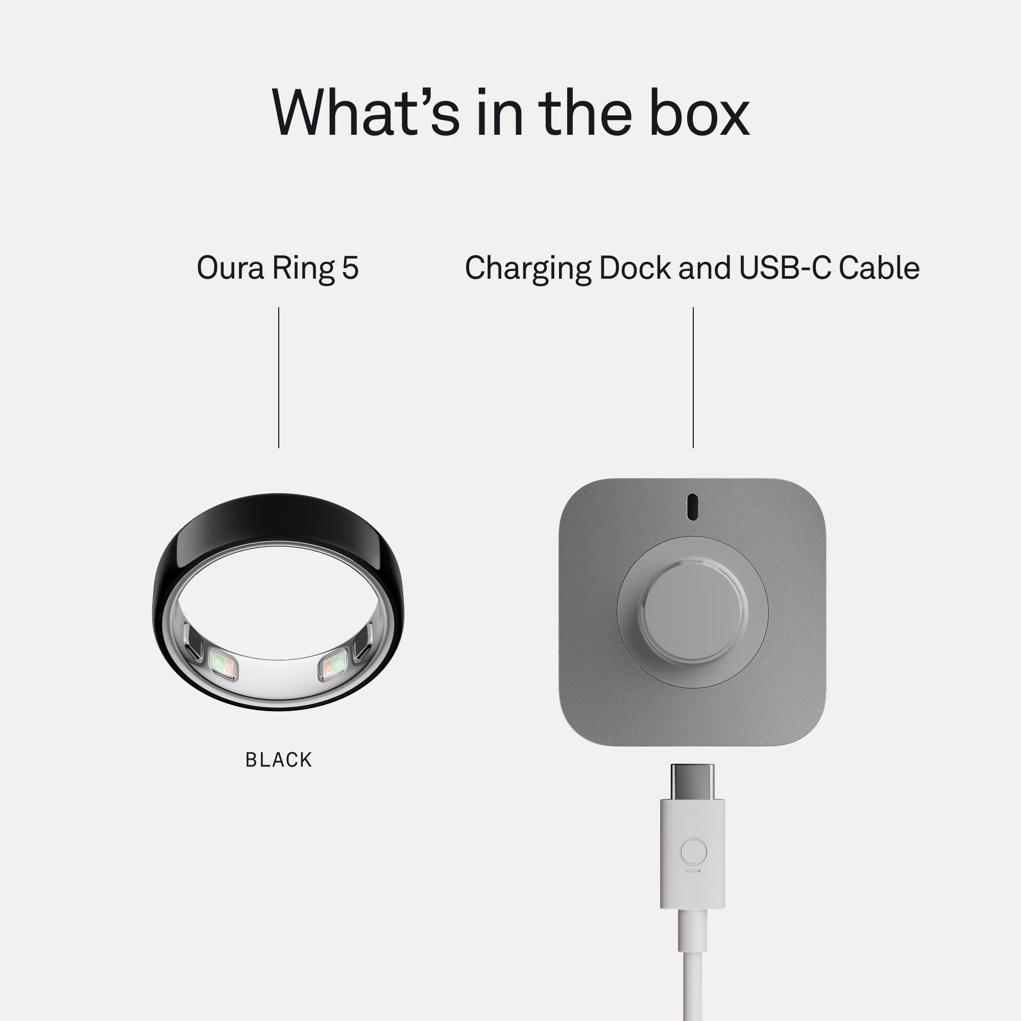 Oura Ring 5 smart ring in black, size 11, image 8 - Smart Rings at Tech Supply Shed NZ
