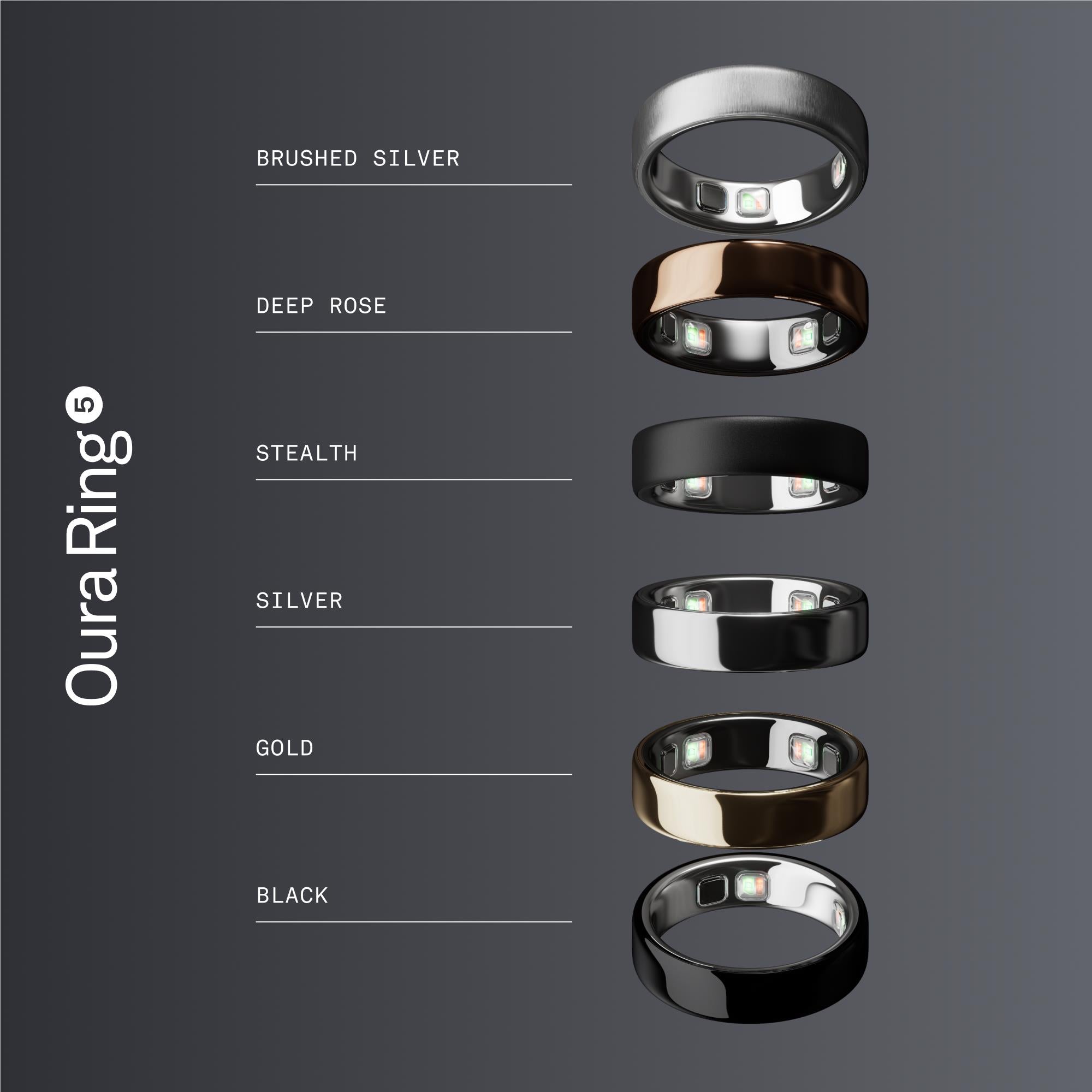 Oura Ring 5 smart ring in Stealth, size 9, image 7 - Smart Rings at Tech Supply Shed NZ