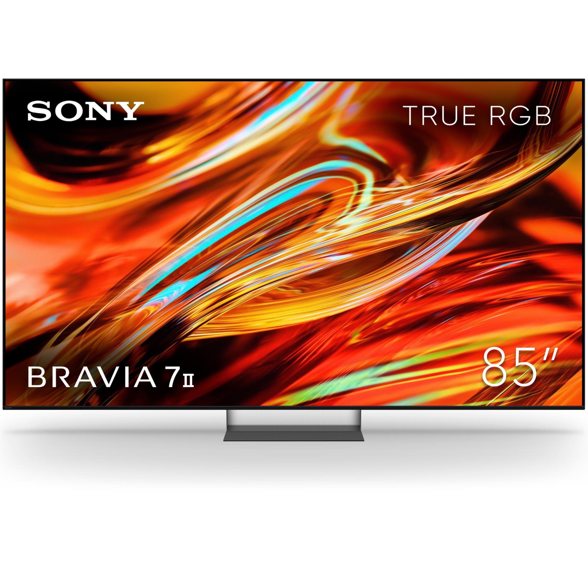 85-inch Sony BRAVIA 7 II 4K Google TV with stand, showing True RGB display