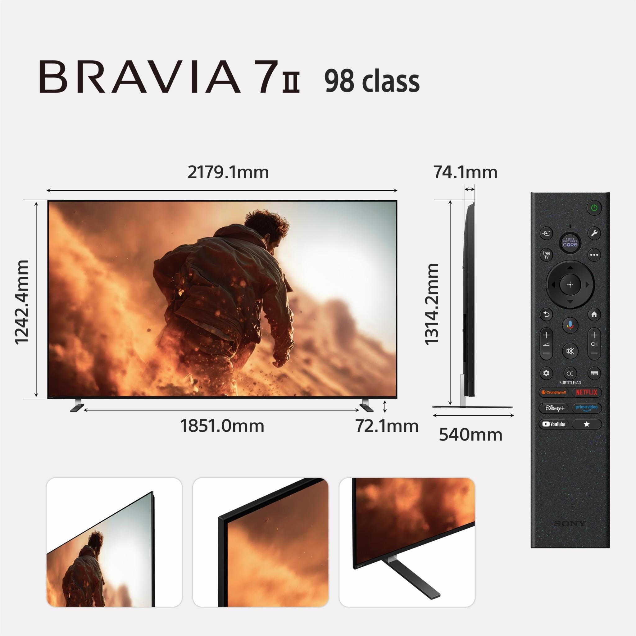 Sony BRAVIA 7 II 98 inch True RGB Mini-LED 4K Google TV, image 15 - Extra Large TVs - 85" and Above at Tech Supply Shed NZ