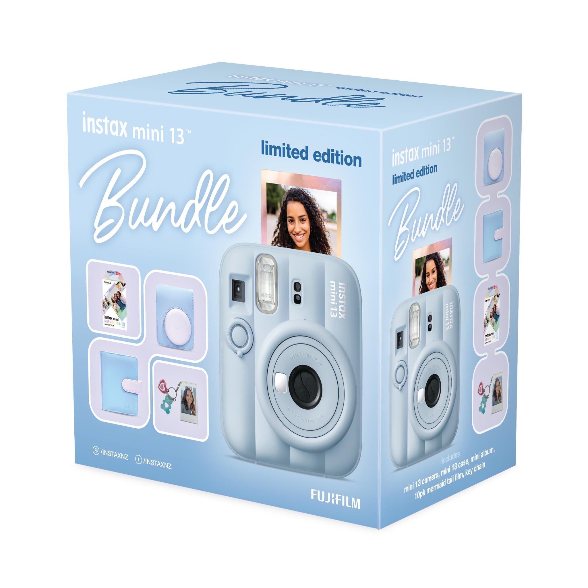 Fujifilm Instax Mini 13 instant camera bundle in Frost Blue - Instant Cameras & Film at Tech Supply Shed NZ
