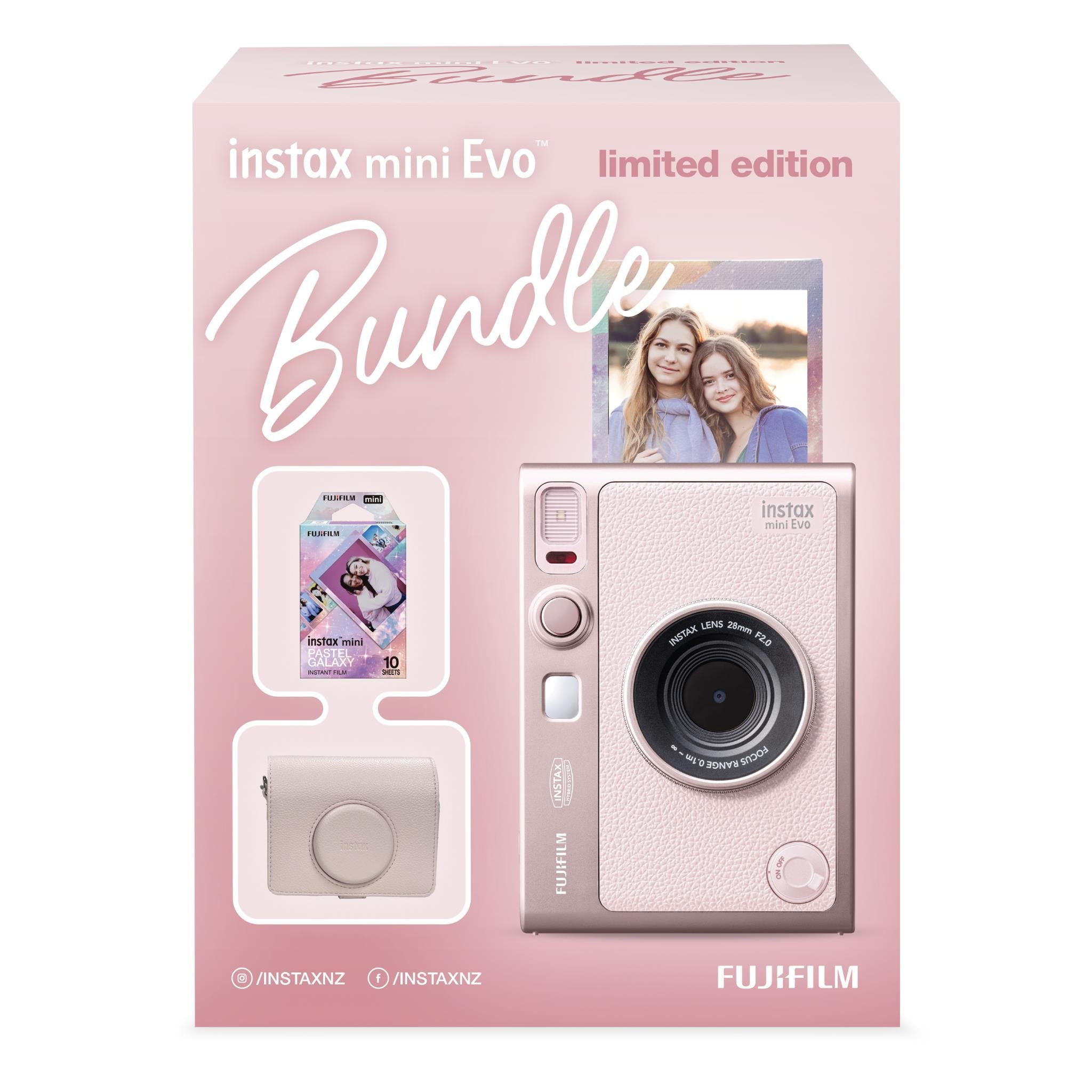 Fujifilm Instax Mini Evo hybrid instant camera bundle in Gentle Rose pink, image 3 - Instant Cameras & Film at Tech Supply Shed NZ