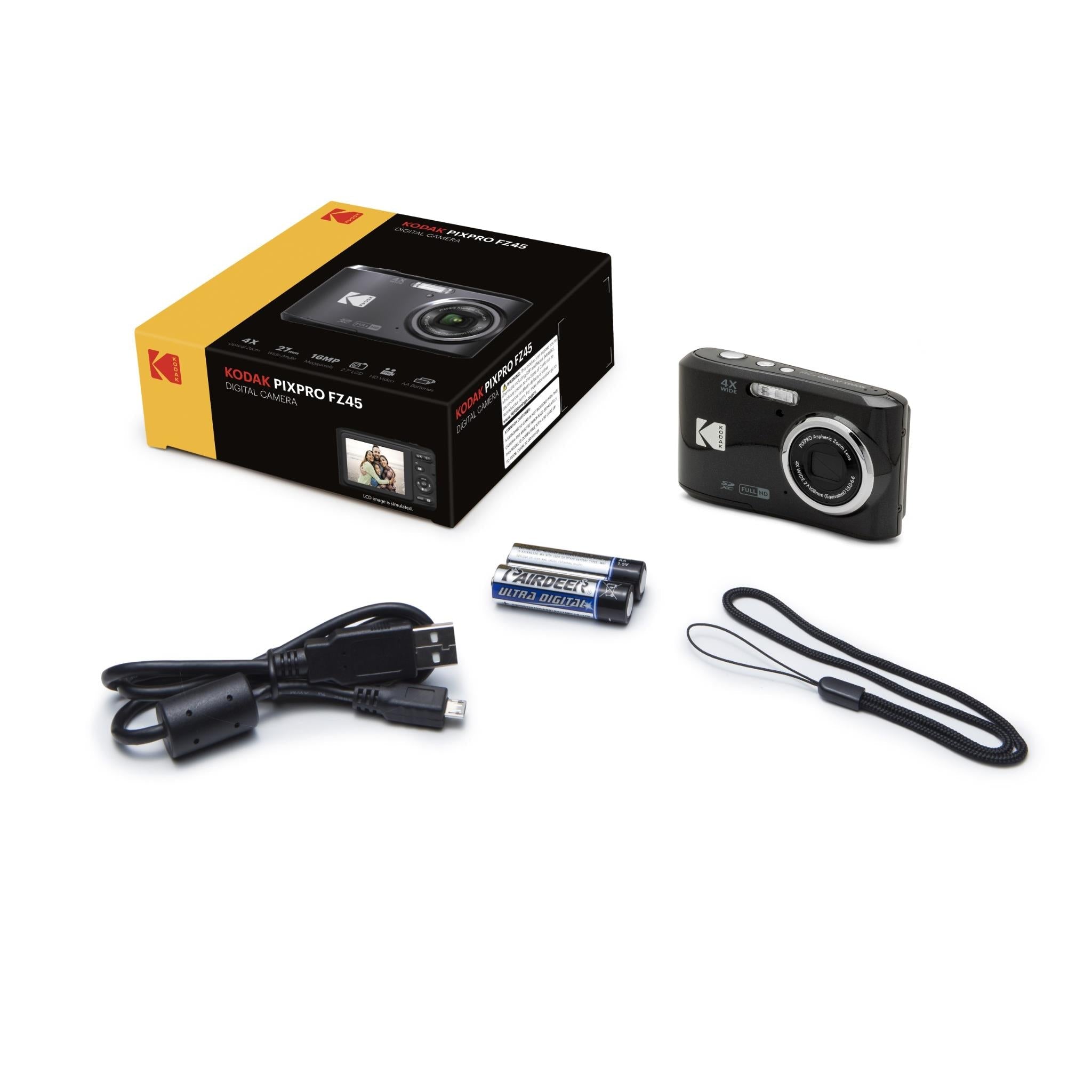 Kodak PIXPRO FZ45 digital compact camera in black, image 11 - Digital Cameras at Tech Supply Shed NZ