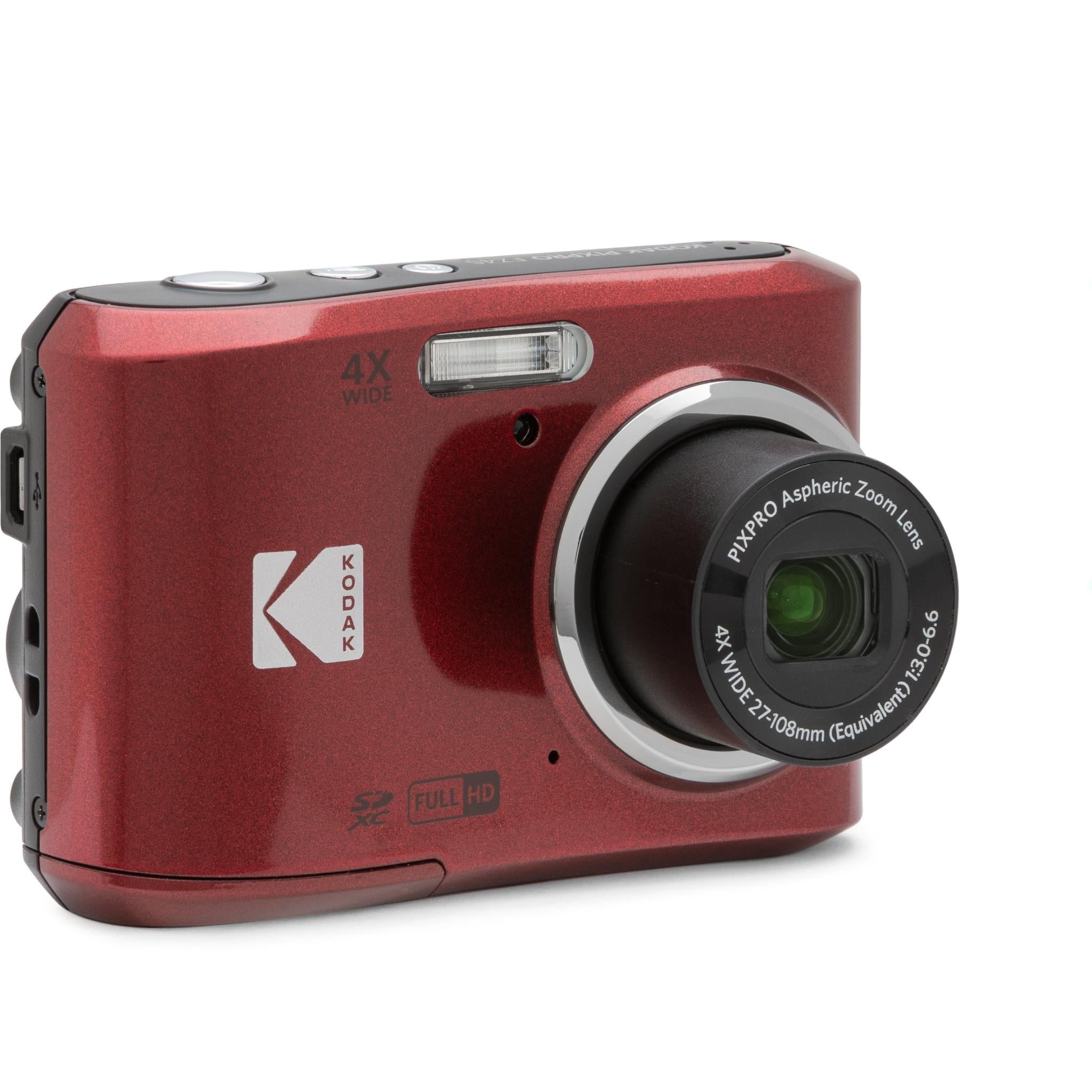 Kodak PIXPRO FZ45 digital compact camera in red, image 3 - Digital Cameras at Tech Supply Shed NZ