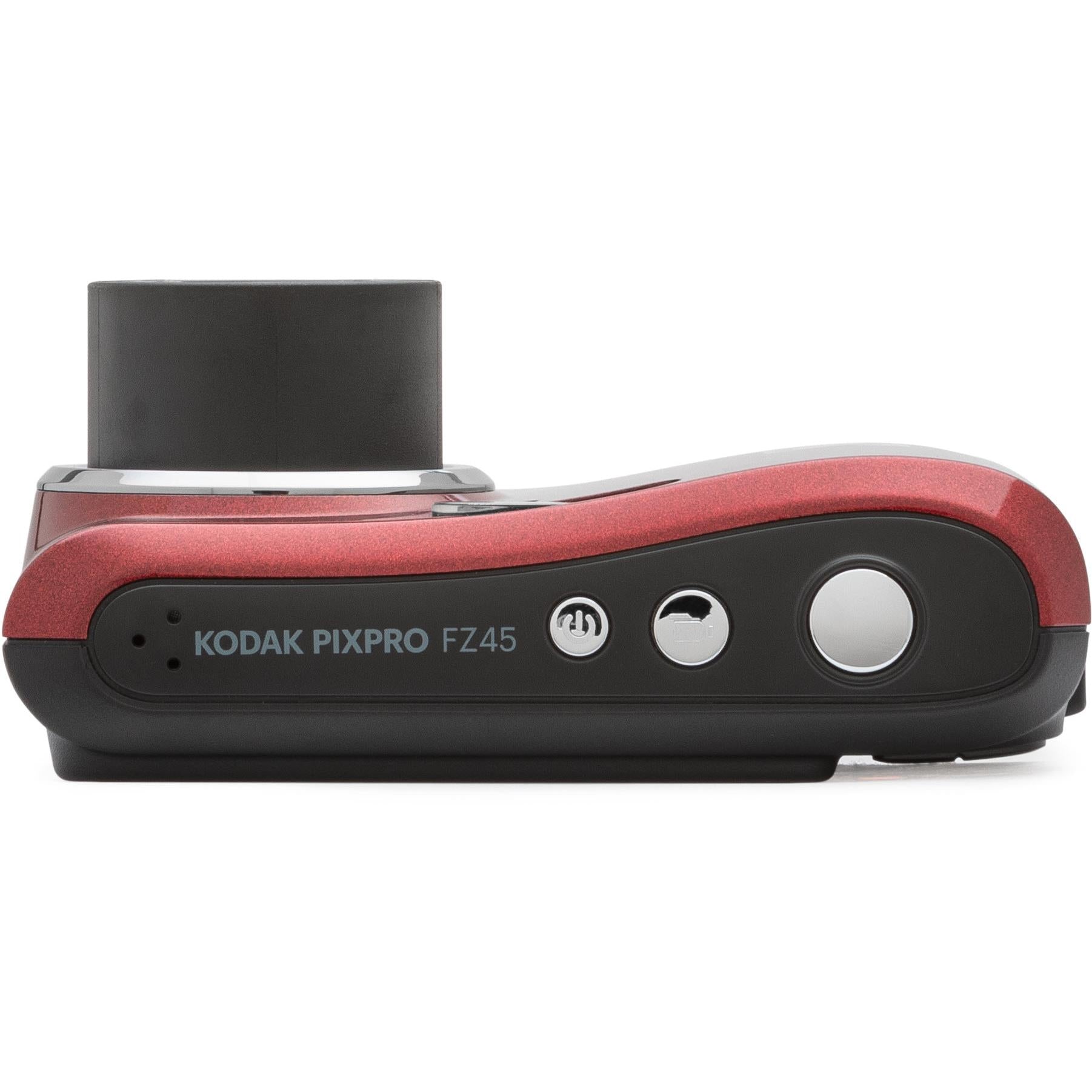 Kodak PIXPRO FZ45 digital compact camera in red, image 5 - Digital Cameras at Tech Supply Shed NZ