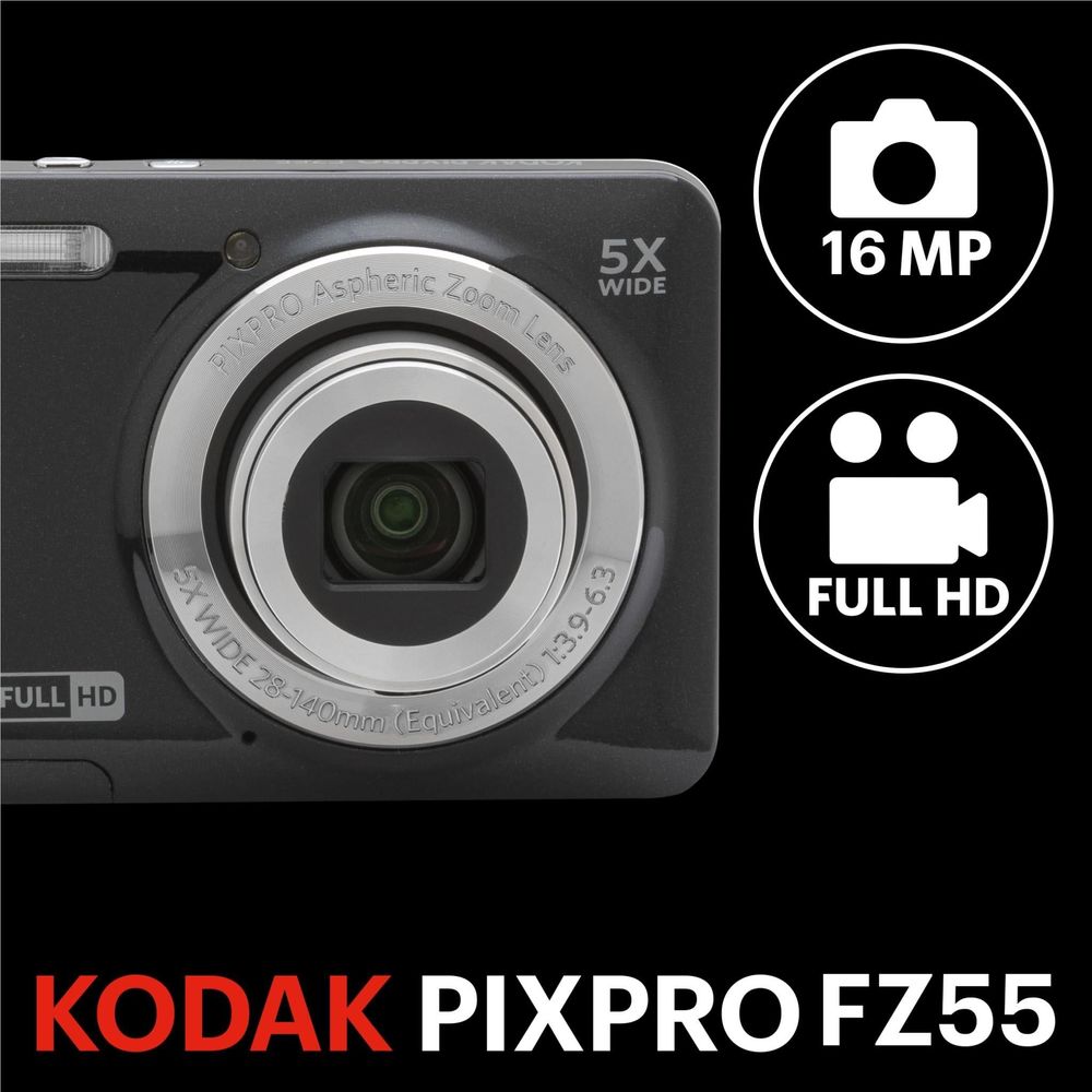 Kodak PIXPRO FZ55 16MP Compact Digital Camera, view 2 - Digital Cameras at Tech Supply Shed NZ