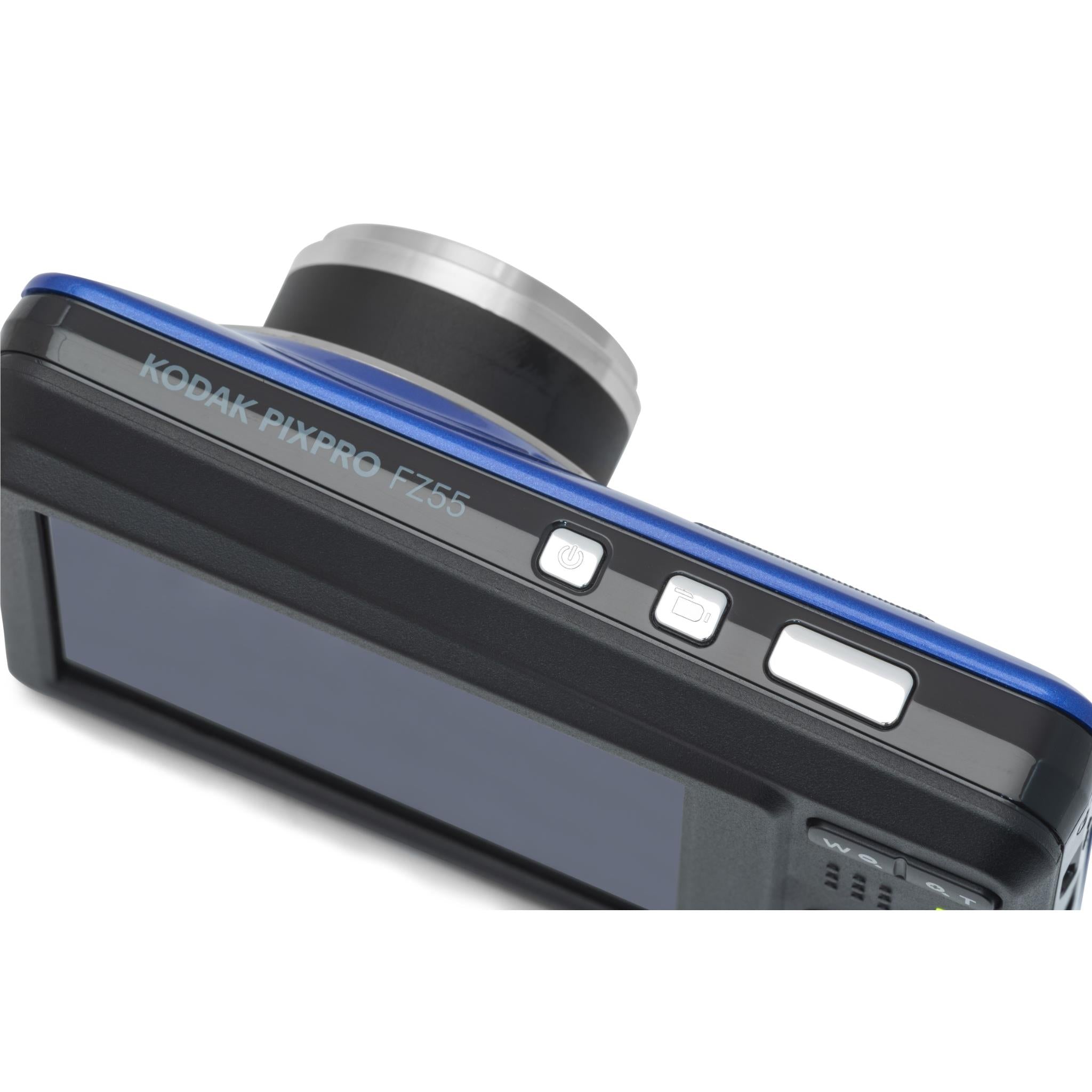 Kodak PIXPRO FZ55 digital compact camera in blue, image 11 - Digital Cameras at Tech Supply Shed NZ