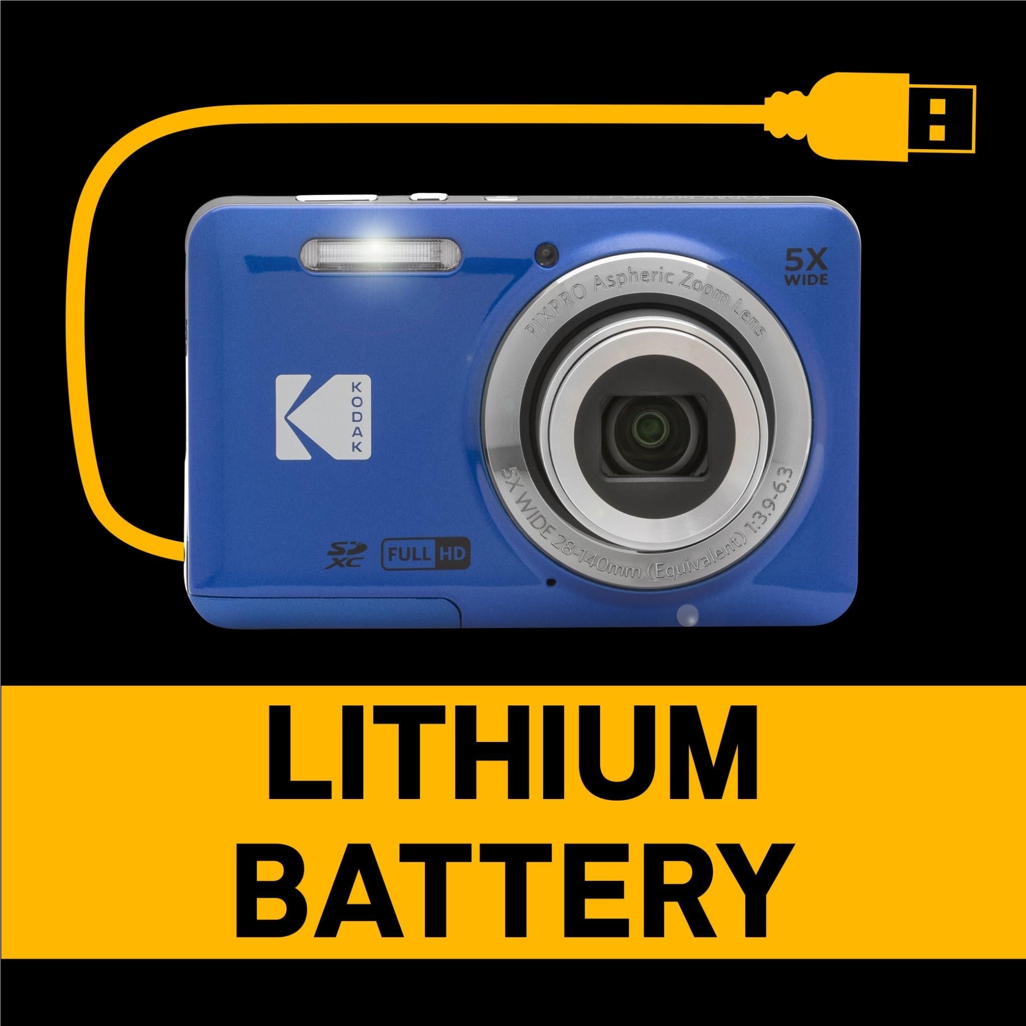 Kodak PIXPRO FZ55 digital compact camera in blue, image 5 - Digital Cameras at Tech Supply Shed NZ