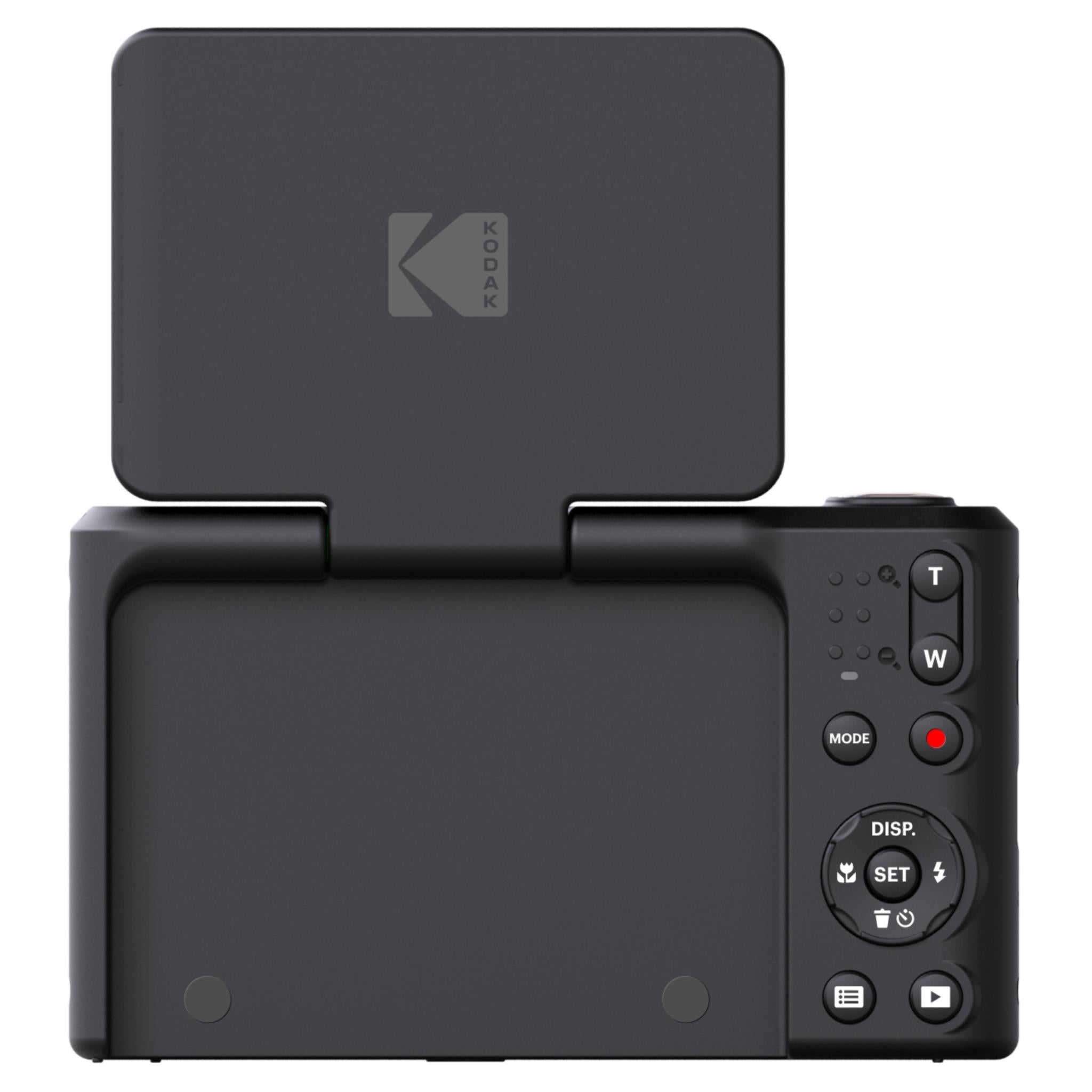 Kodak PIXPRO C1 retro digital camera back with button panel and screen, black
