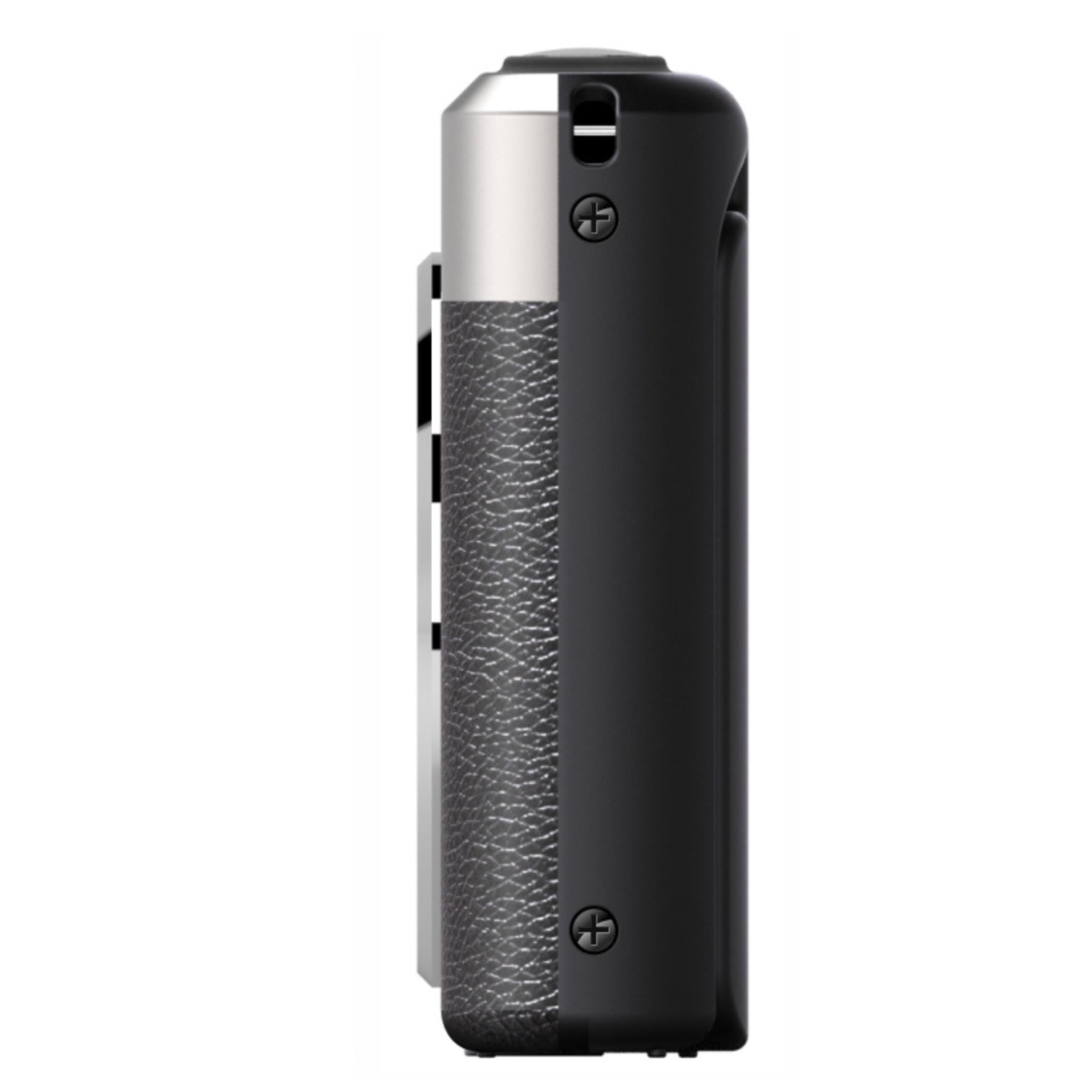 Kodak PIXPRO C1 retro digital camera side with textured grip and metal accent, black