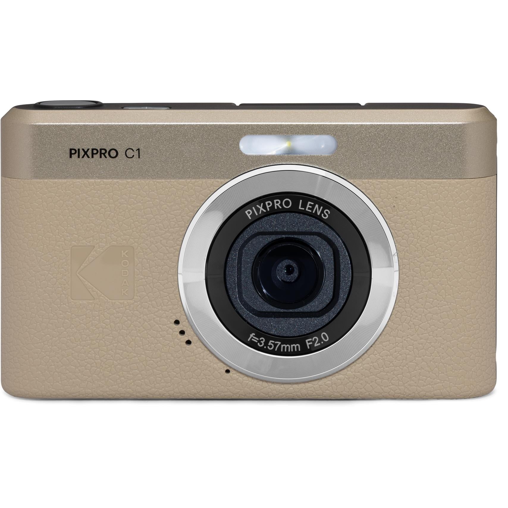 Kodak PIXPRO C1 retro digital camera in tan - Digital Cameras at Tech Supply Shed NZ