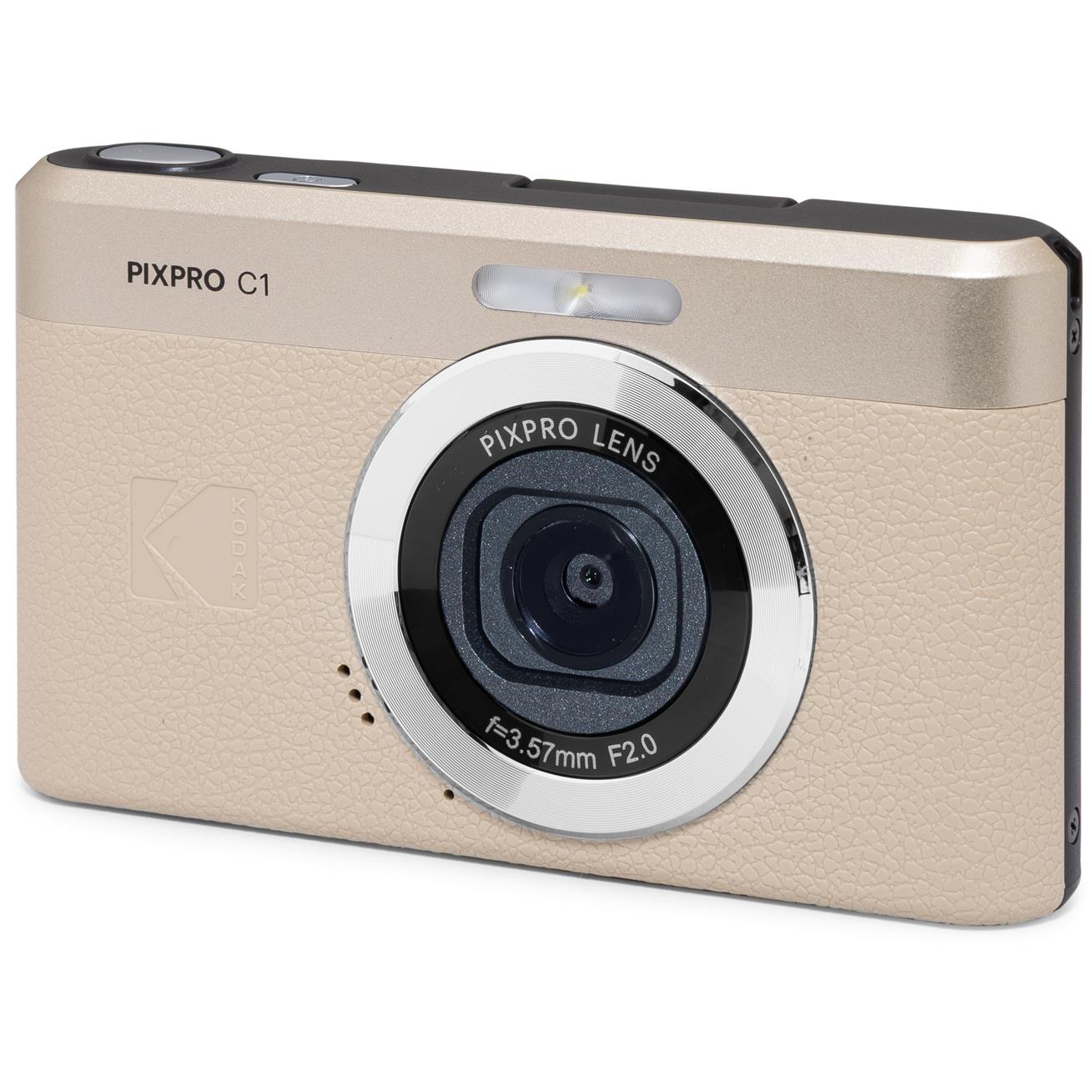 Kodak PIXPRO C1 retro digital camera in tan, image 4 - Digital Cameras at Tech Supply Shed NZ