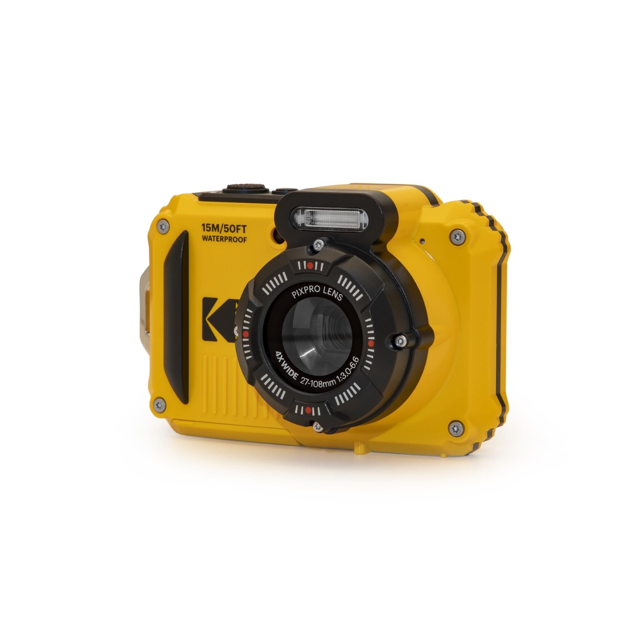 Kodak PIXPRO WPZ2 waterproof compact digital camera in yellow, image 4 - Digital Cameras at Tech Supply Shed NZ