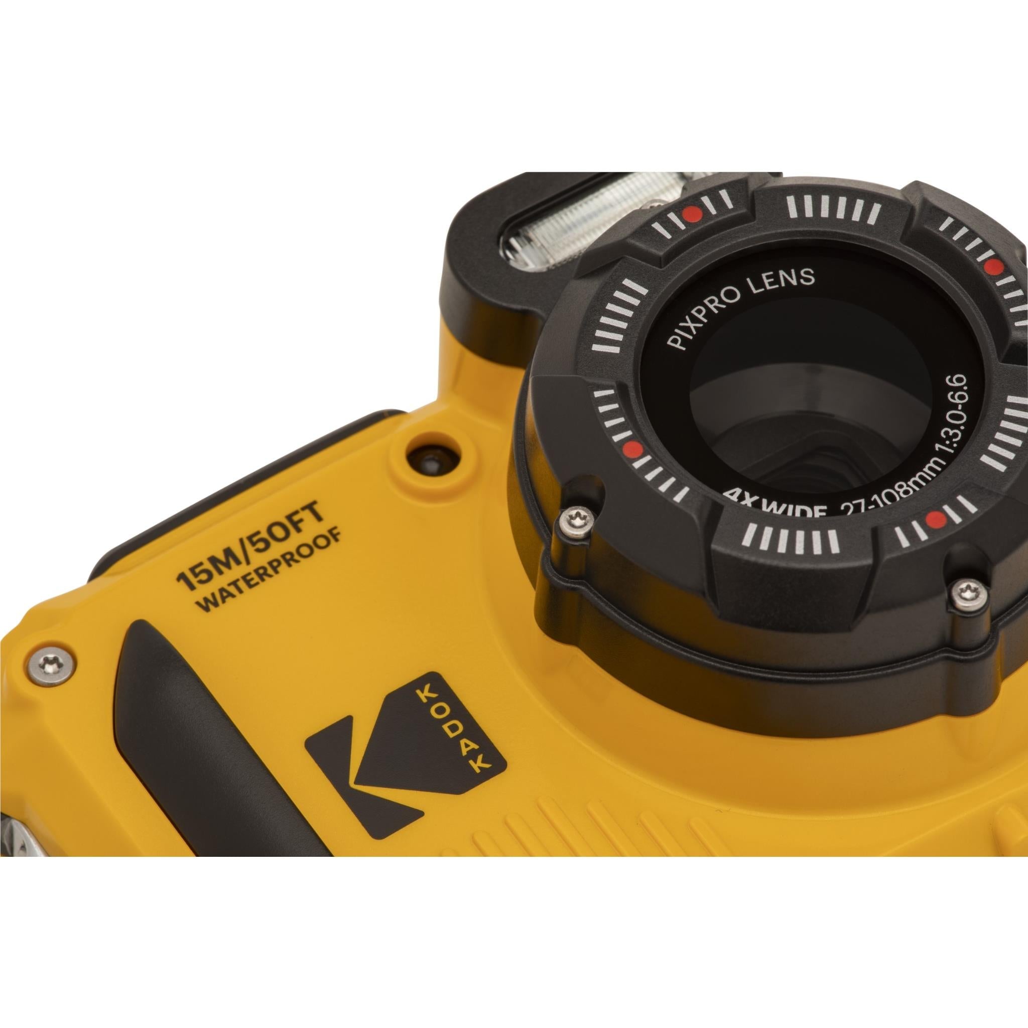 Kodak PIXPRO WPZ2 waterproof compact digital camera in yellow, image 7 - Digital Cameras at Tech Supply Shed NZ