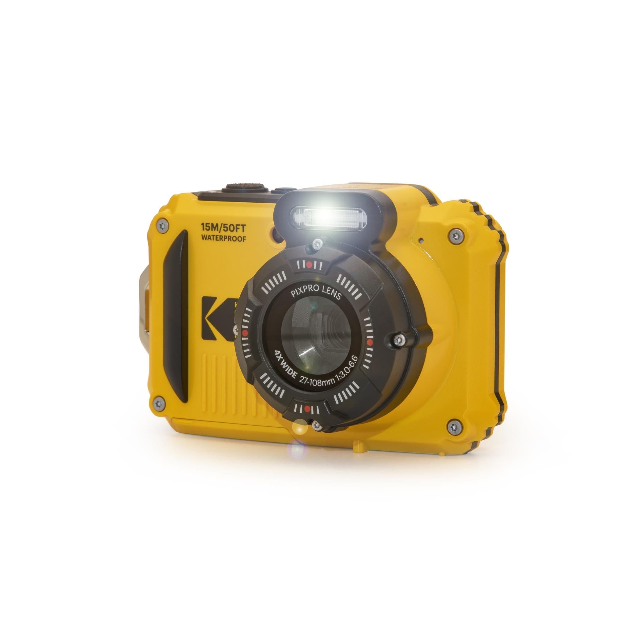Kodak PIXPRO WPZ2 waterproof compact digital camera in yellow, image 10 - Digital Cameras at Tech Supply Shed NZ