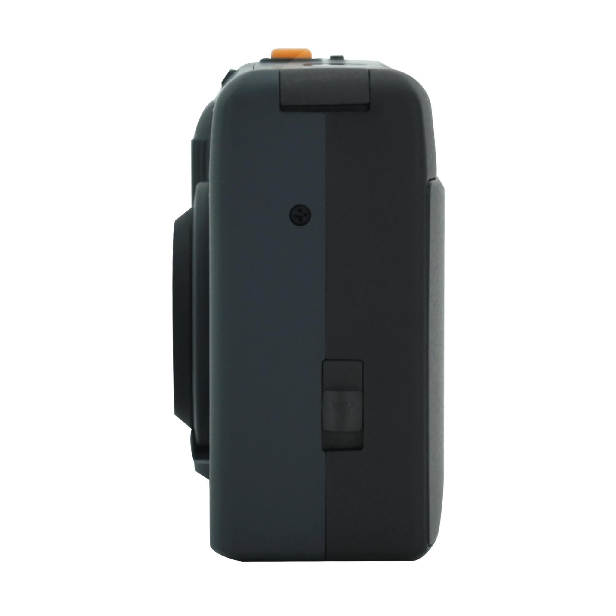 Kodak Snapic A1 compact 35mm film camera side/back view, dark gray button area
