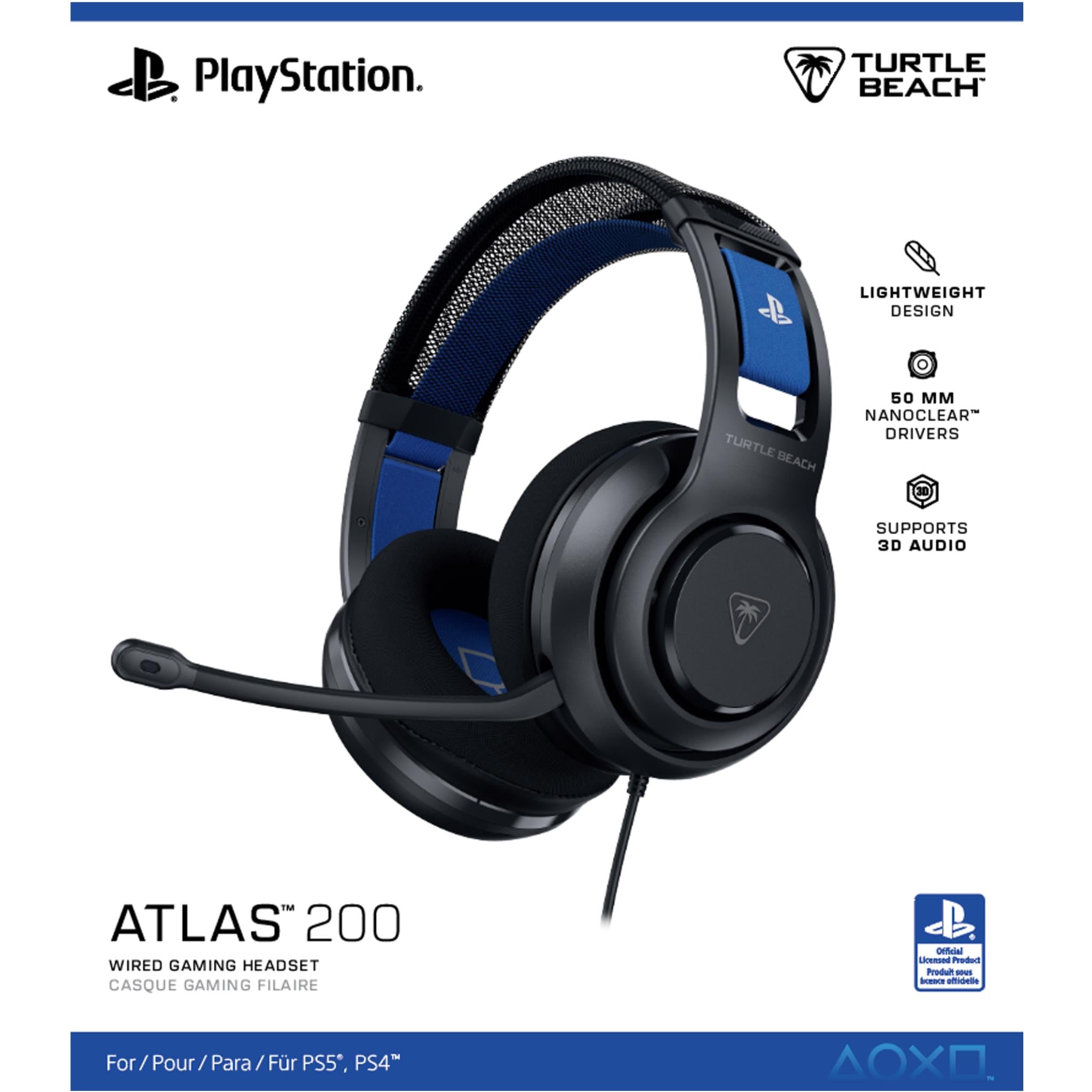 Turtle Beach Atlas 200 wired gaming headset for PlayStation in black, image 9 - Gaming Headsets at Tech Supply Shed NZ