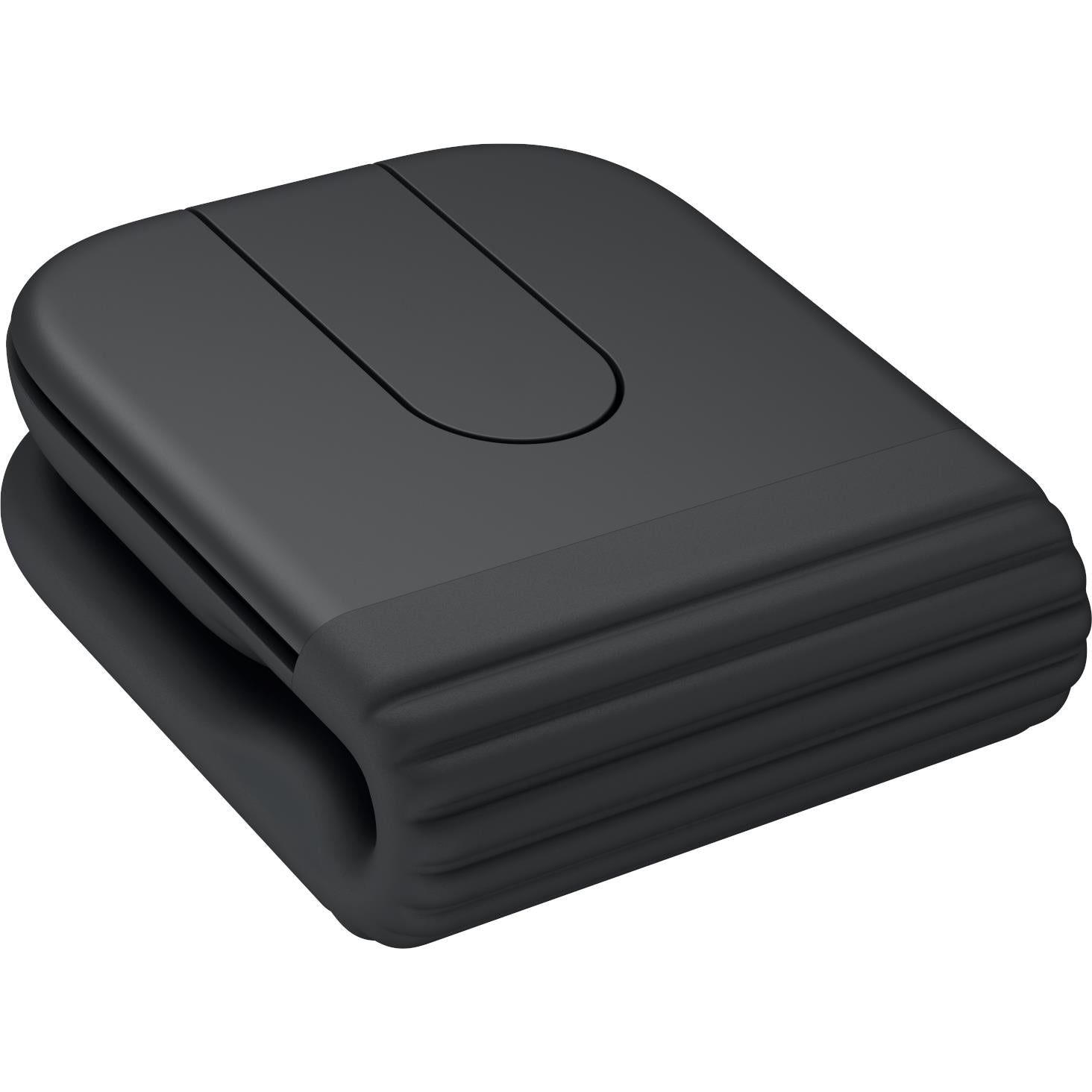 Closed foldable wireless mouse with central seam and dark top panel
