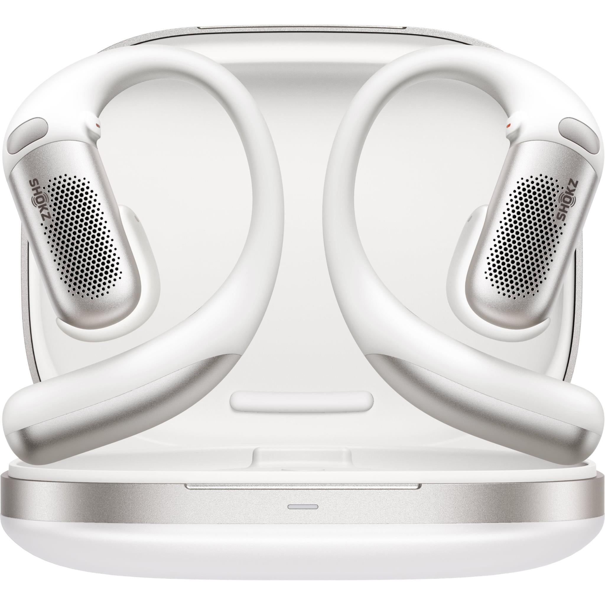 Shokz OpenFit Pro white wireless open-ear headphones, image 2 - Open-Ear Headphones at Tech Supply Shed NZ