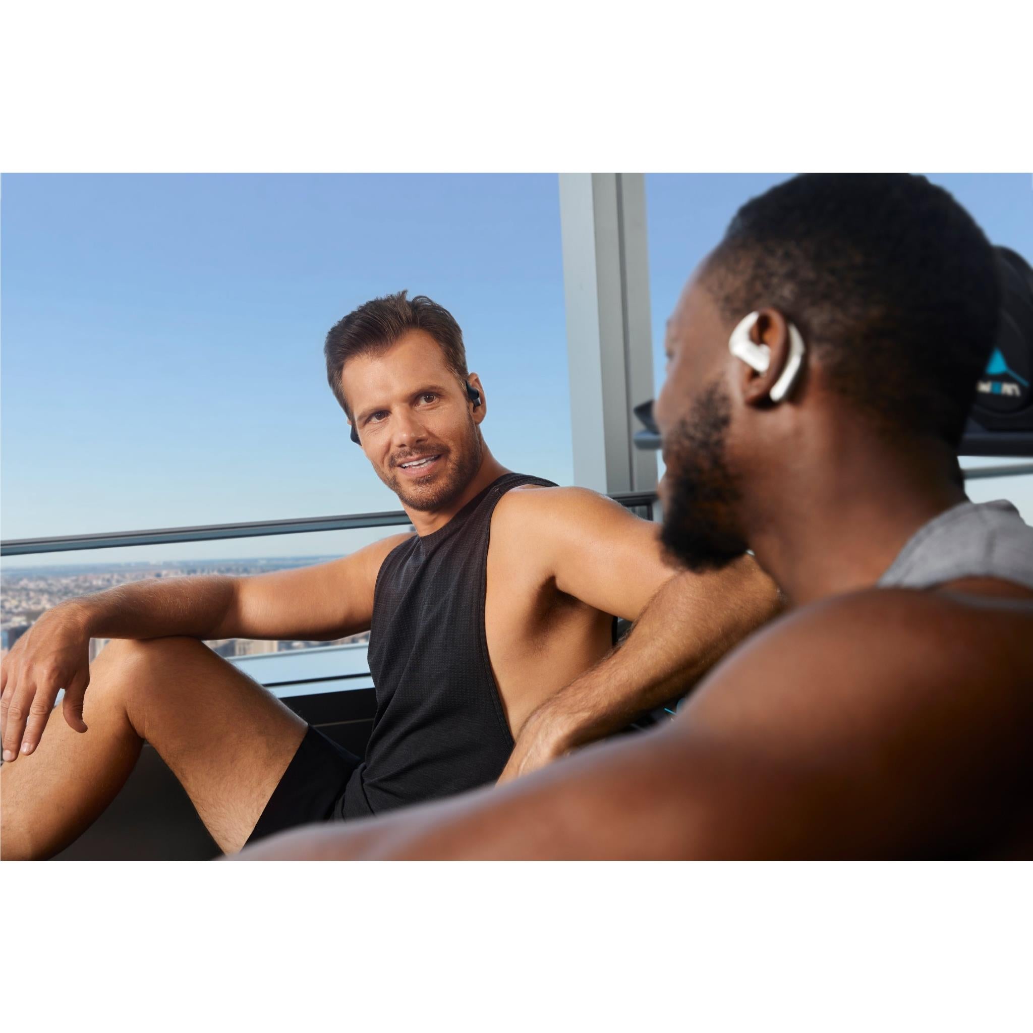 Shokz OpenFit Pro white wireless open-ear headphones, image 3 - Open-Ear Headphones at Tech Supply Shed NZ