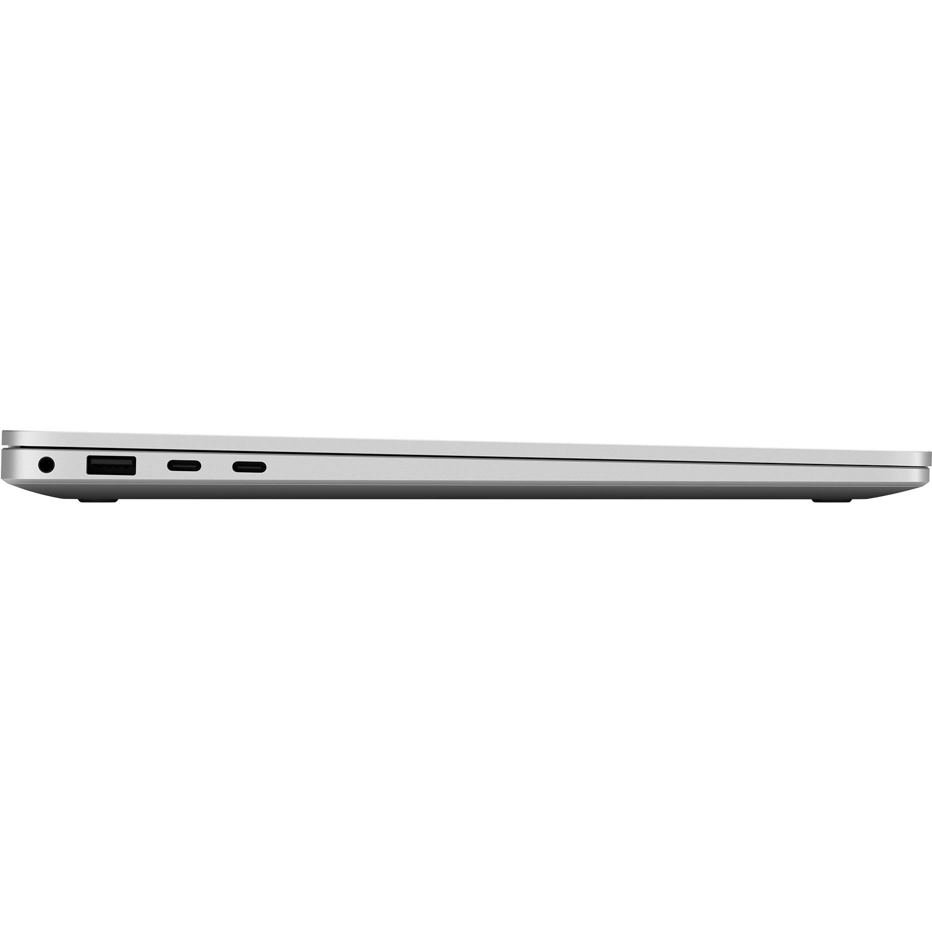 Platinum laptop side profile with ports along the front edge