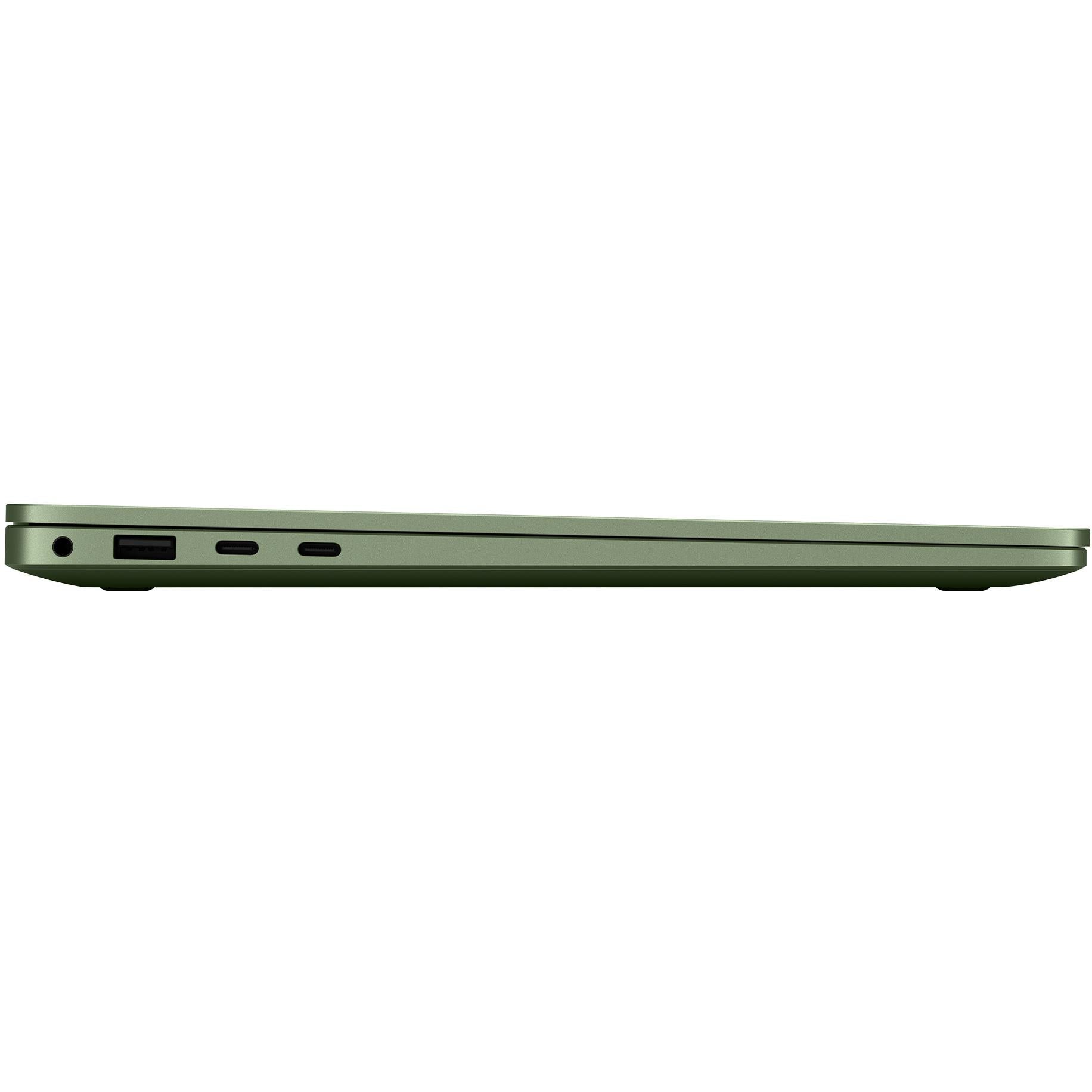 Jade green Surface Laptop side with multiple ports