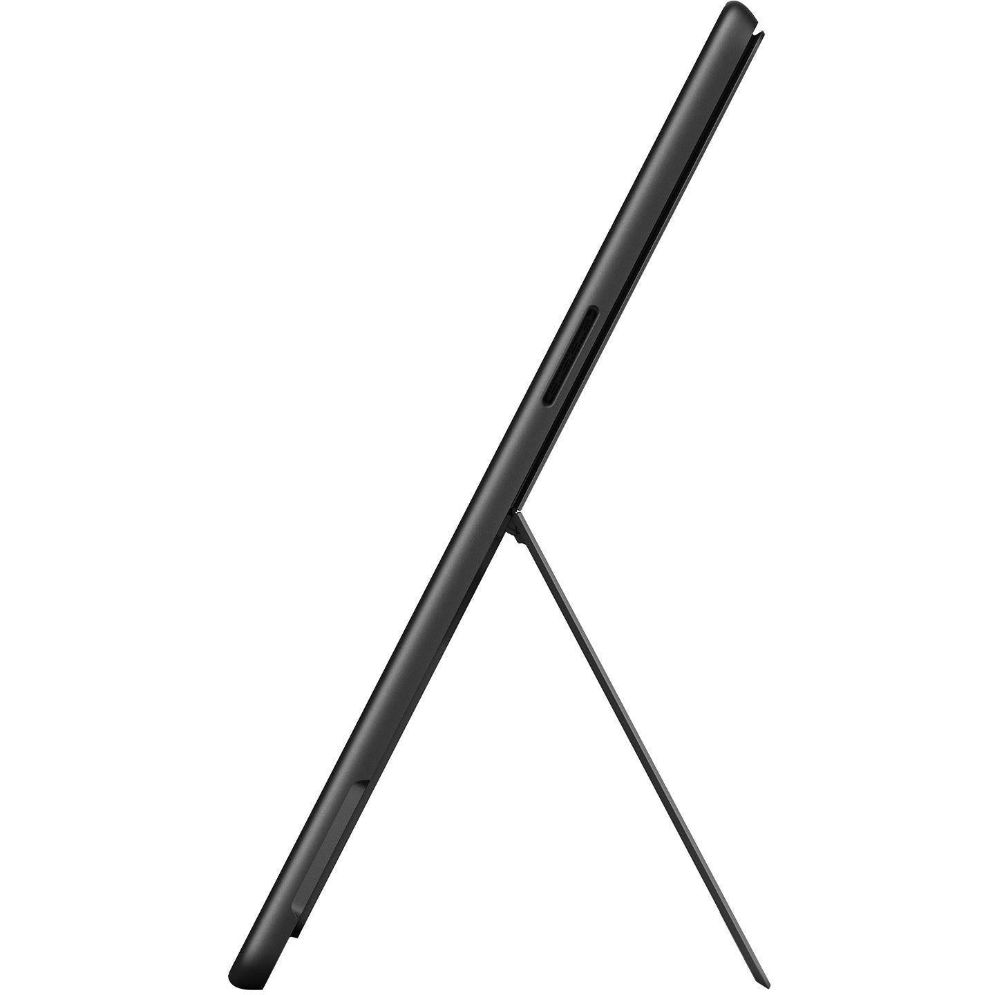 Microsoft Surface Pro OLED tablet angled side view, black chassis