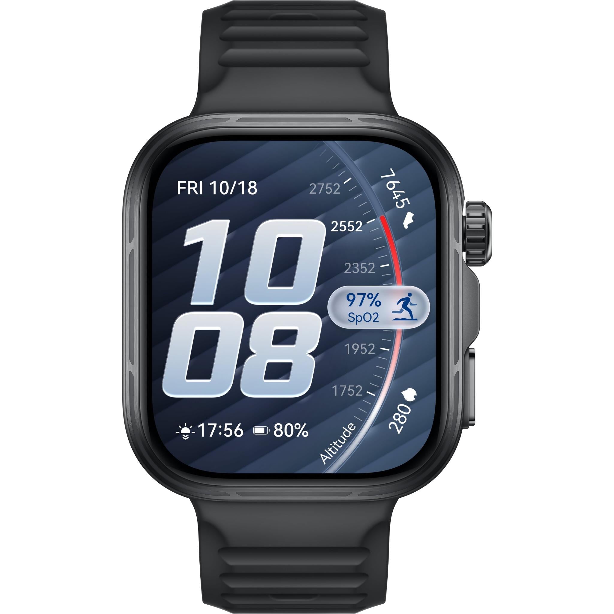 Huawei Watch Fit 5 Pro smartwatch with black fluoroelastomer strap, image 2 - Smart Watches at Tech Supply Shed NZ