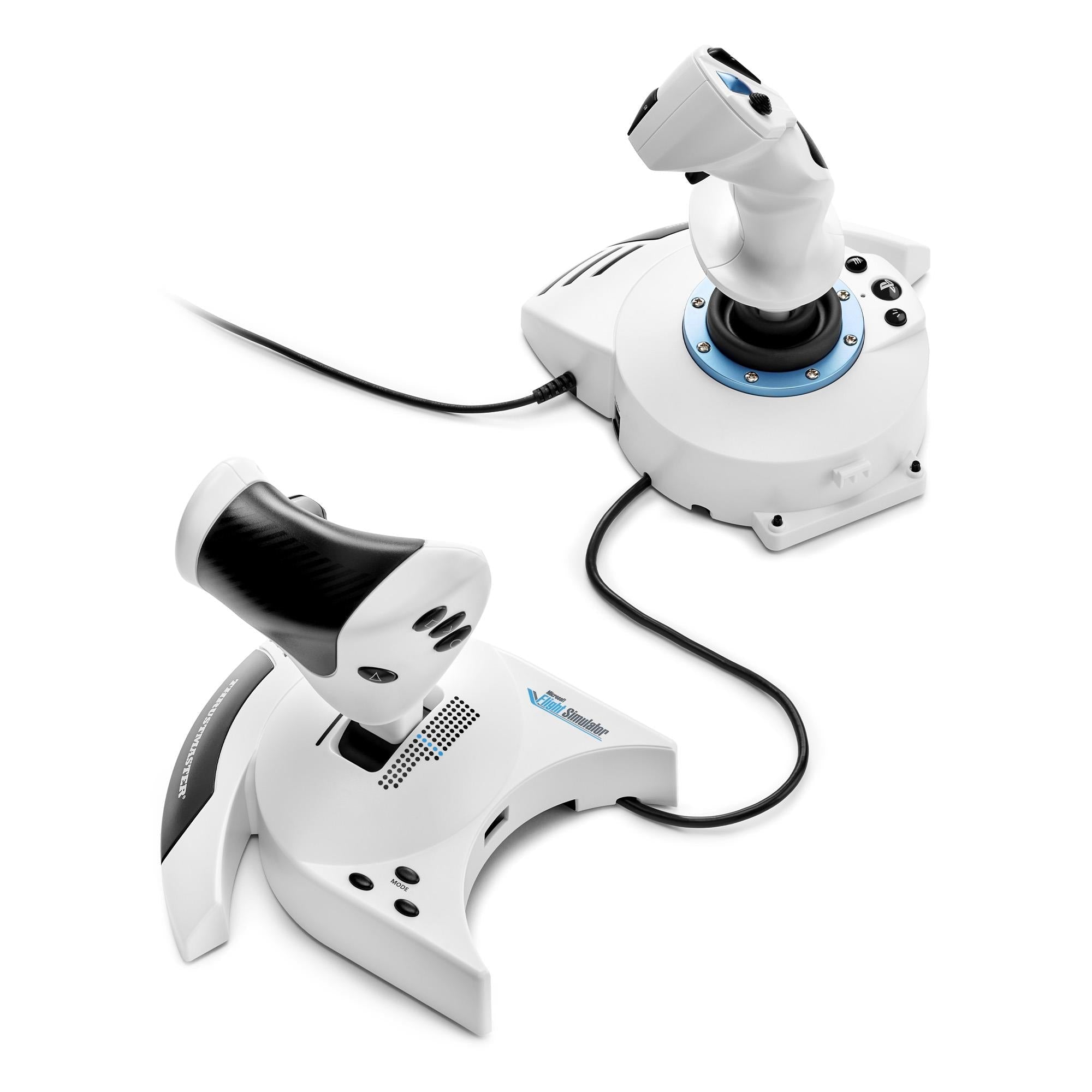Thrustmaster T.Flight HOTAS 5 Microsoft Flight Simulator Edition joystick and throttle in white, image 4 - Electronic Gaming Accessories at Tech Supply Shed NZ