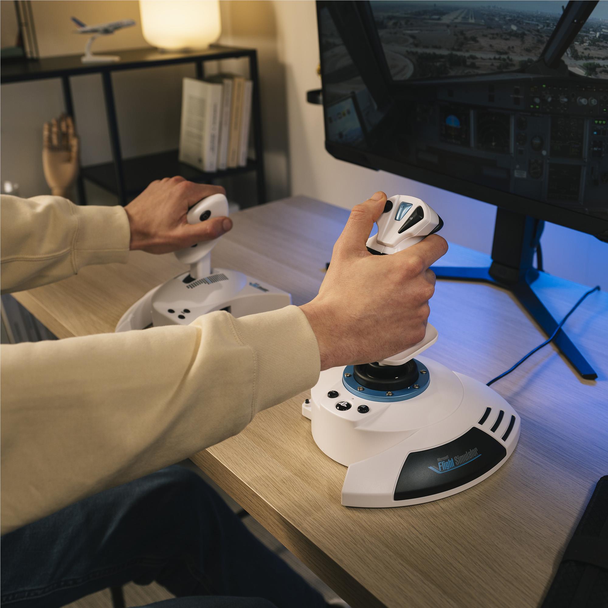 Thrustmaster T.Flight HOTAS 5 Microsoft Flight Simulator Edition joystick and throttle in white, image 9 - Electronic Gaming Accessories at Tech Supply Shed NZ