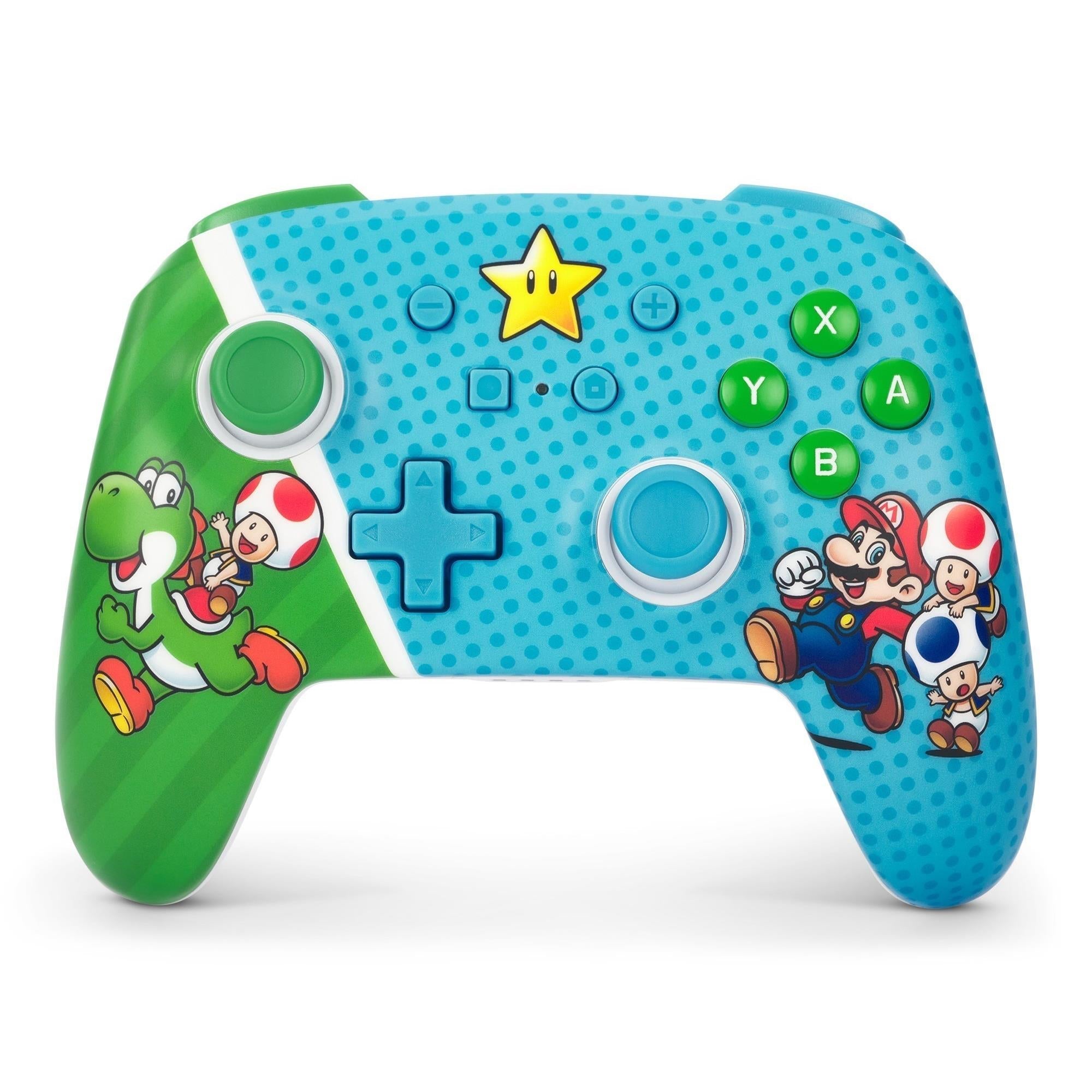 PowerA Enhanced Wireless Controller for Nintendo Switch with blue Mario Super Star Friends design - Electronic Gaming Accessories at Tech Supply Shed NZ