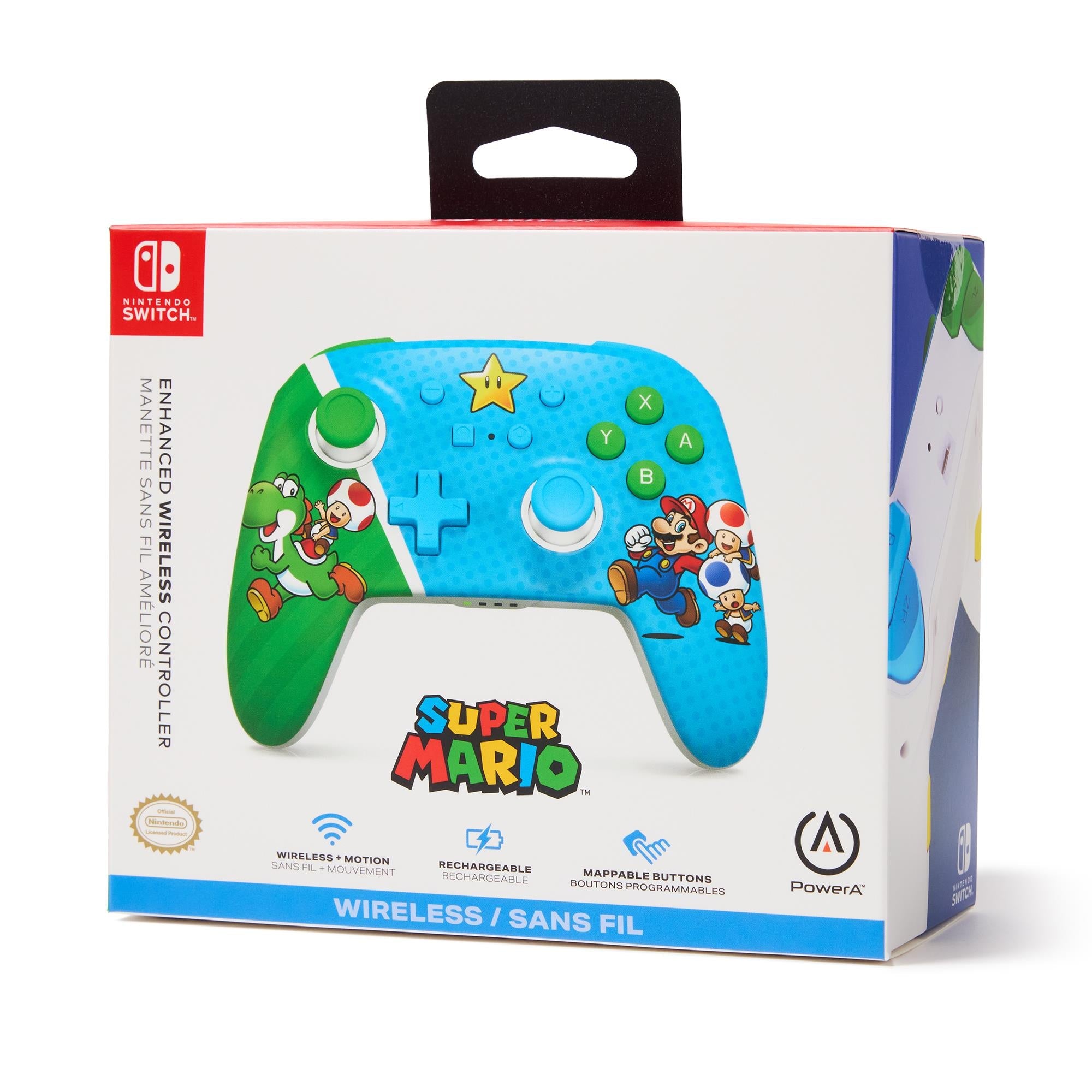 PowerA Enhanced Wireless Controller for Nintendo Switch with blue Mario Super Star Friends design, image 11 - Electronic Gaming Accessories at Tech Supply Shed NZ