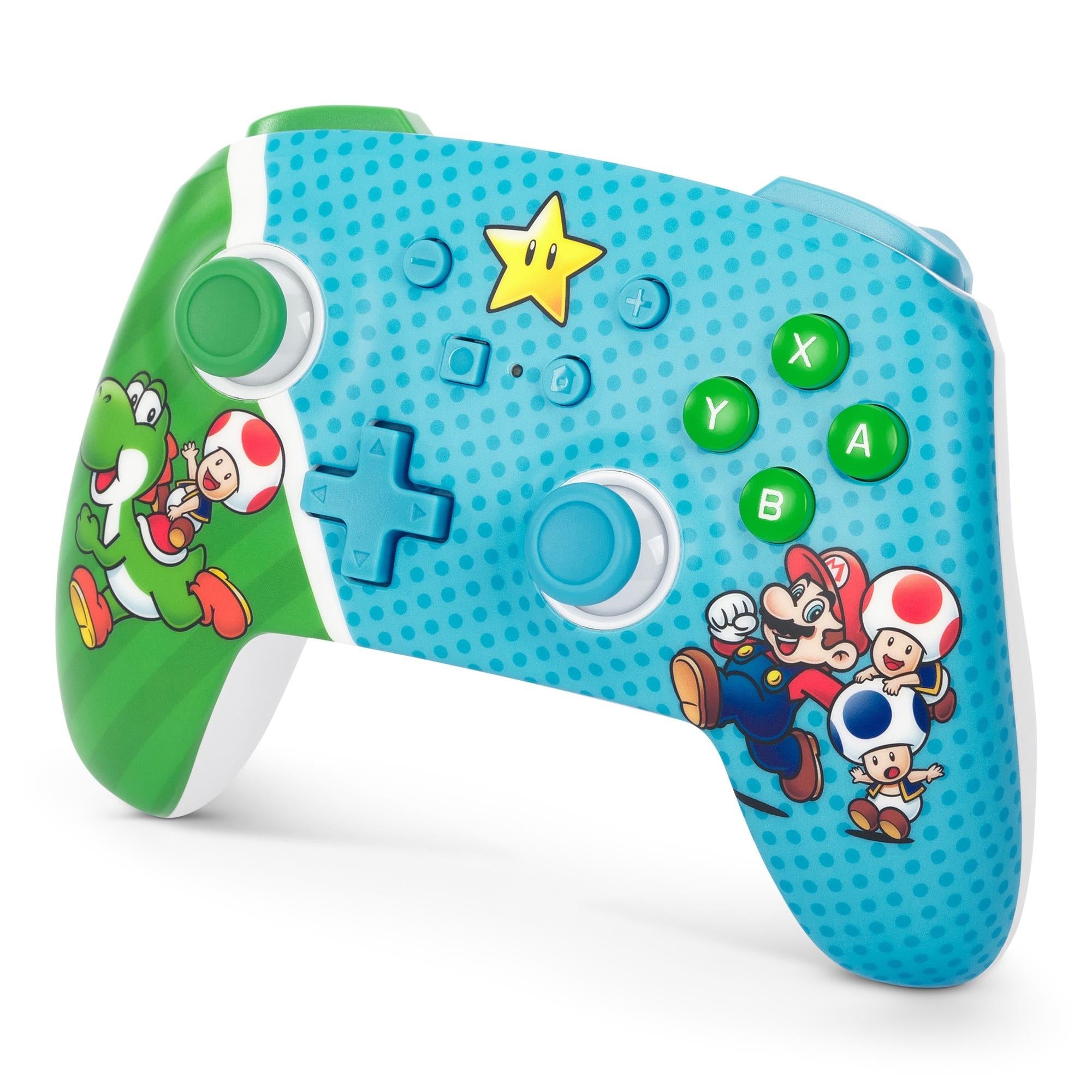 PowerA Enhanced Wireless Controller for Nintendo Switch with blue Mario Super Star Friends design, image 3 - Electronic Gaming Accessories at Tech Supply Shed NZ