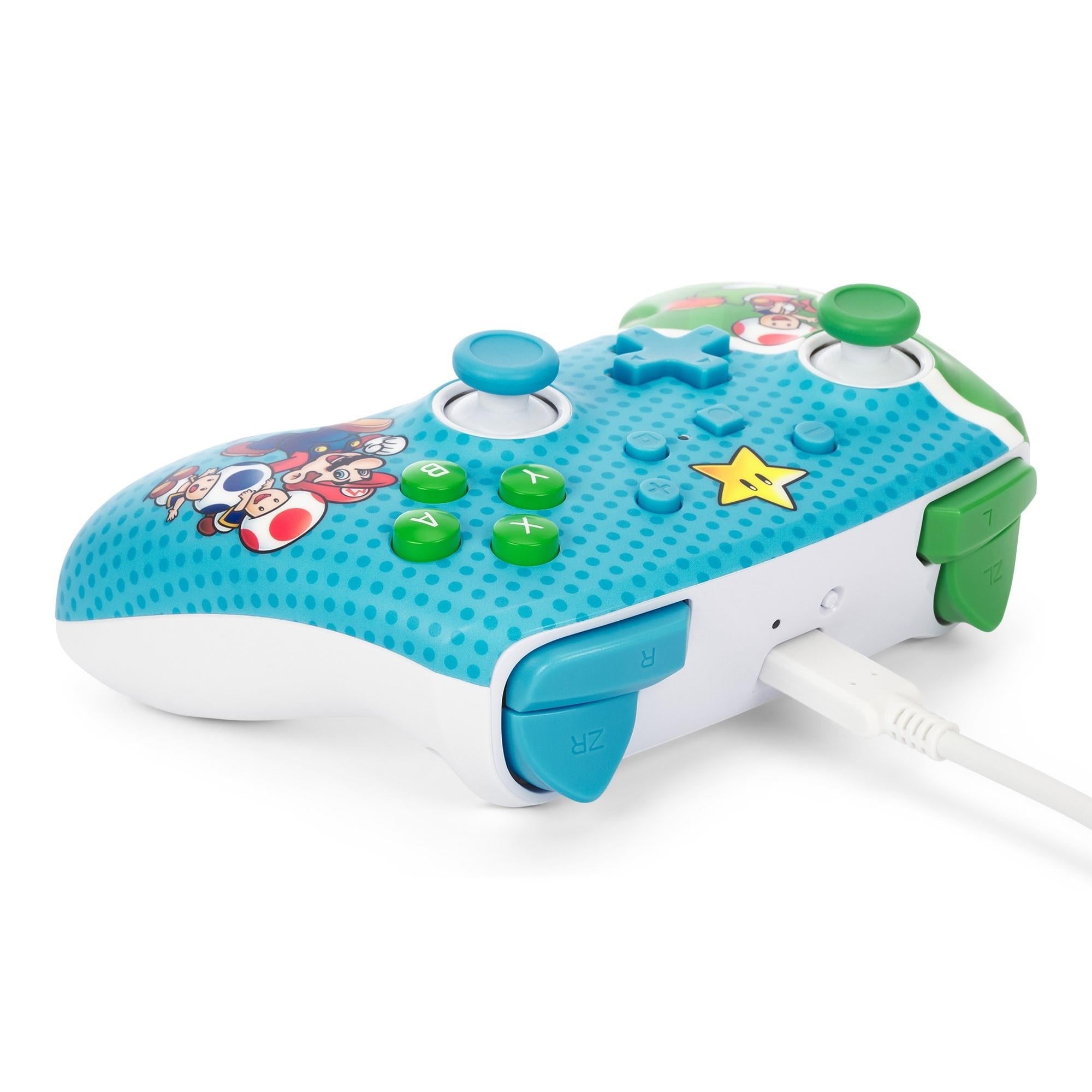 PowerA Enhanced Wireless Controller for Nintendo Switch with blue Mario Super Star Friends design, image 7 - Electronic Gaming Accessories at Tech Supply Shed NZ