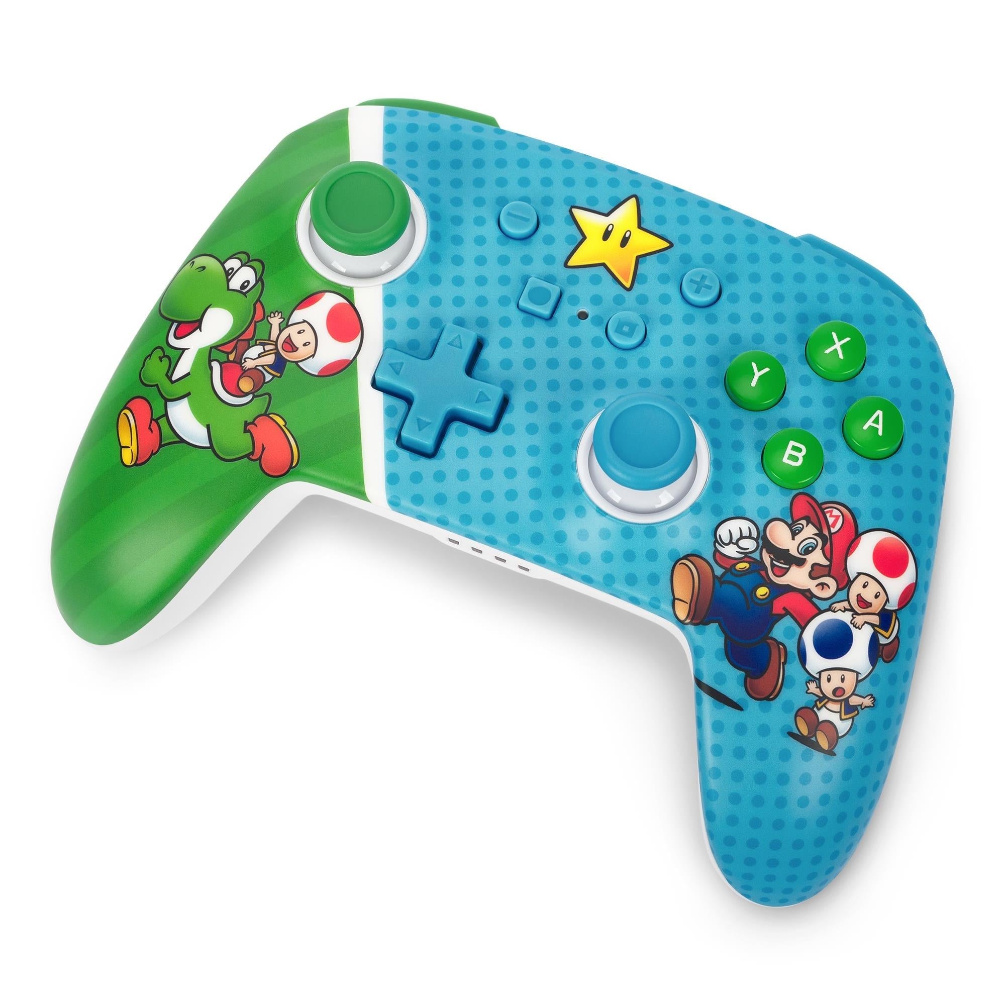 PowerA Enhanced Wireless Controller for Nintendo Switch with blue Mario Super Star Friends design, image 8 - Electronic Gaming Accessories at Tech Supply Shed NZ