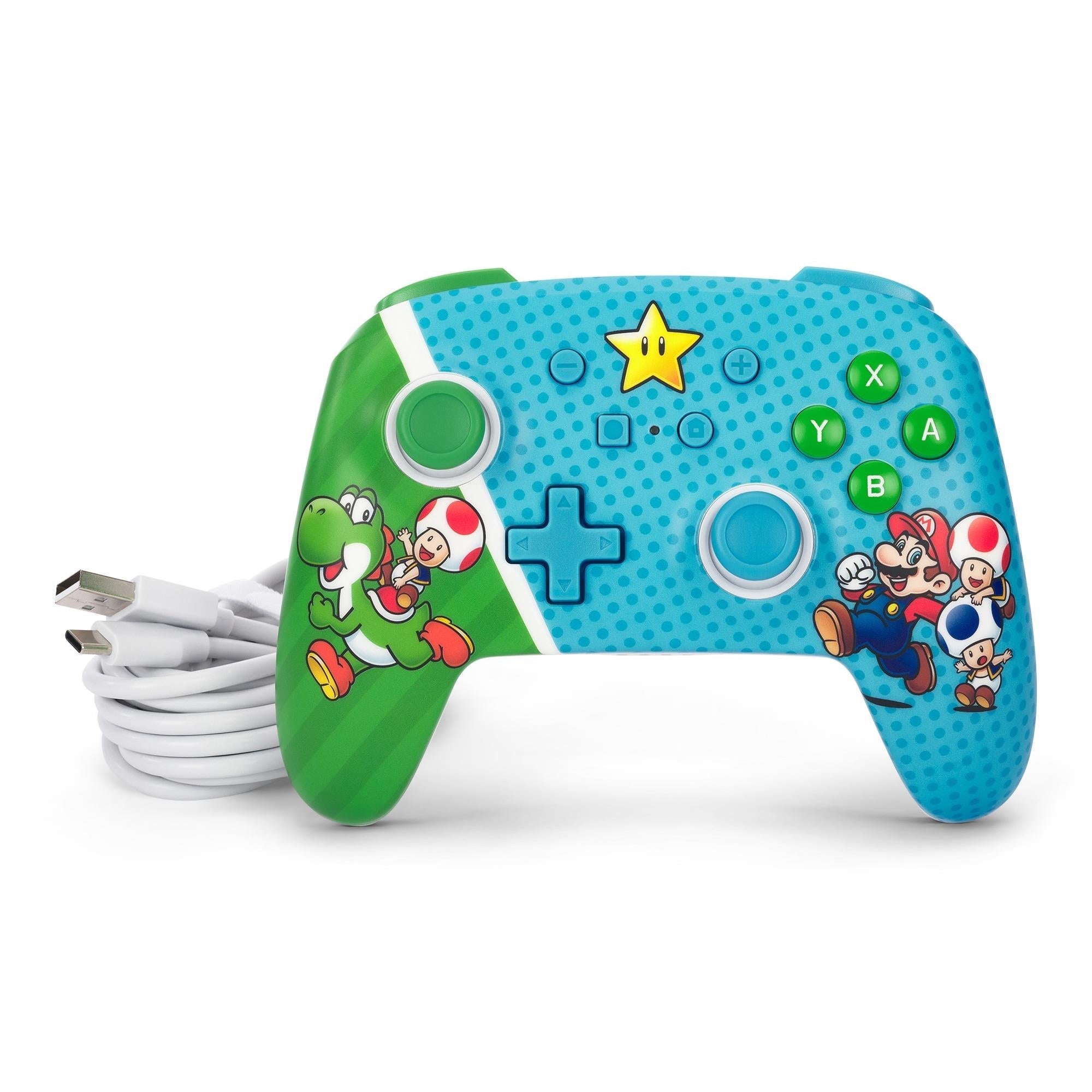 PowerA Enhanced Wireless Controller for Nintendo Switch with blue Mario Super Star Friends design, image 9 - Electronic Gaming Accessories at Tech Supply Shed NZ