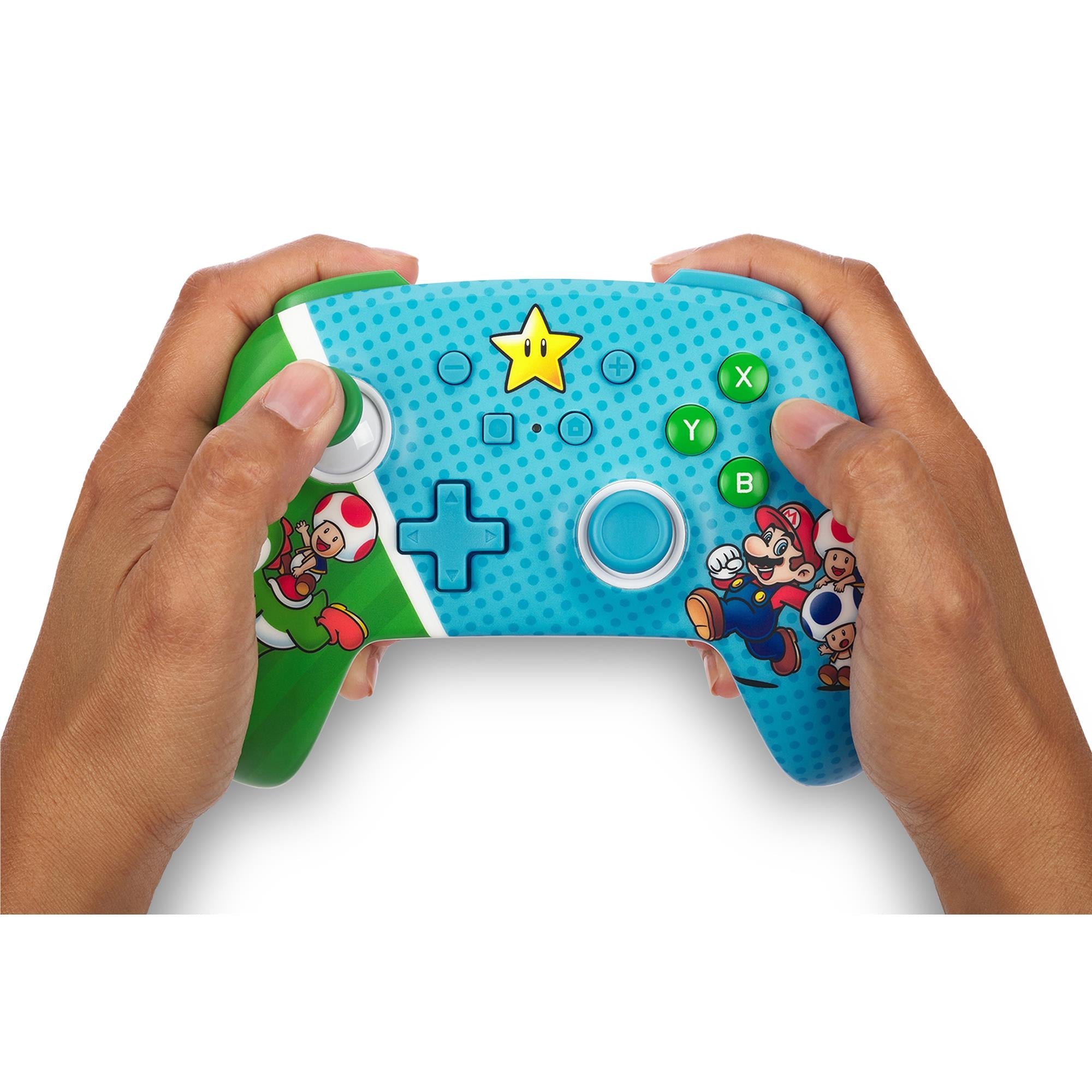 PowerA Enhanced Wireless Controller for Nintendo Switch with blue Mario Super Star Friends design, image 10 - Electronic Gaming Accessories at Tech Supply Shed NZ