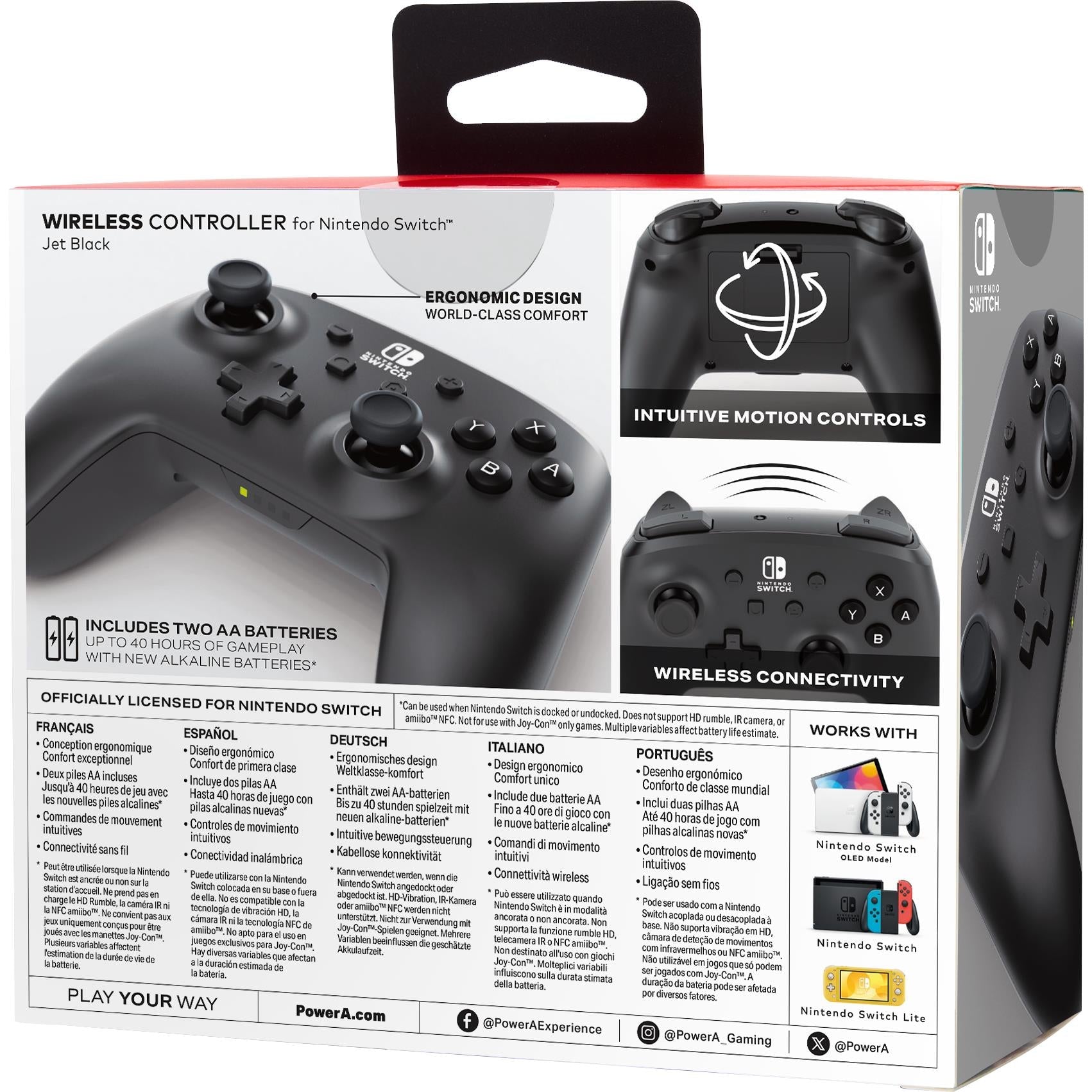 PowerA Wireless Controller for Nintendo Switch in jet black, image 9 - Electronic Gaming Accessories at Tech Supply Shed NZ